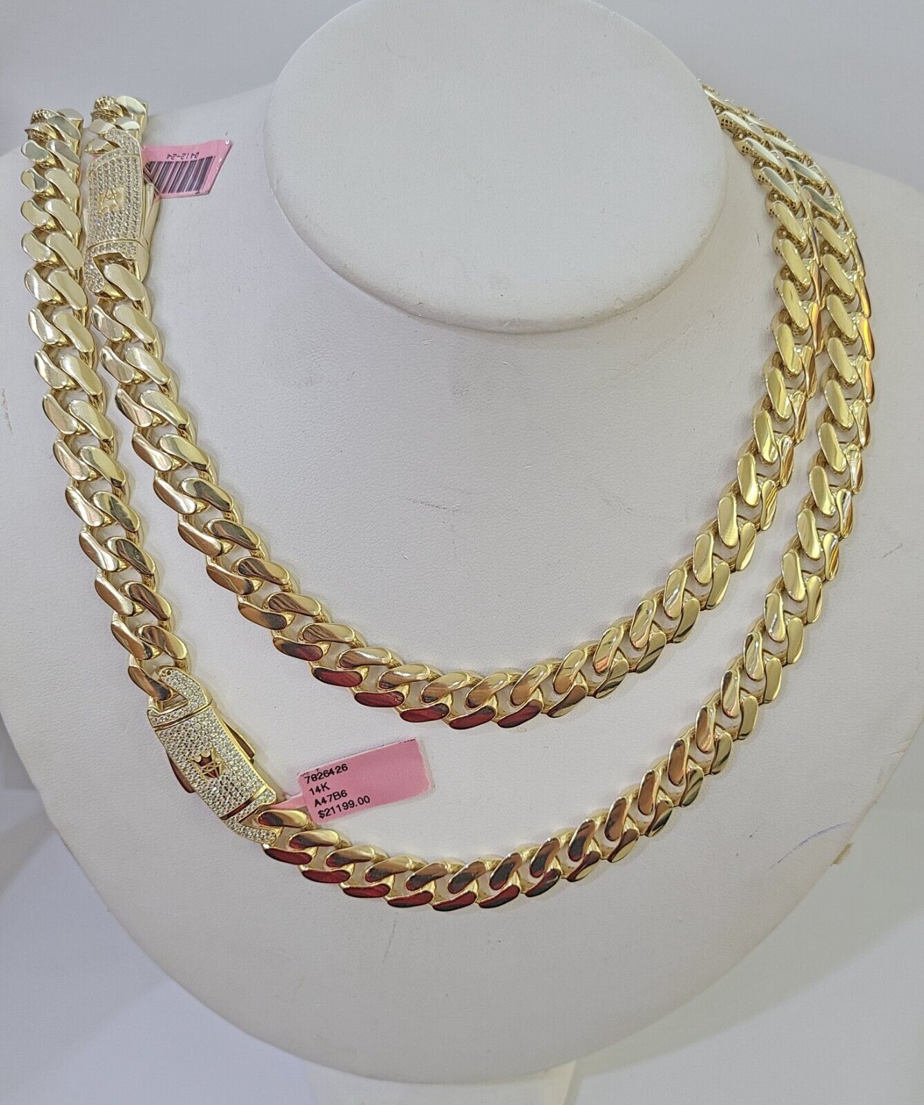 Real 14k Royal Monaco Link Chain 11mm 20 - 26 inches Yellow Gold Genuine - GoldenlinQ