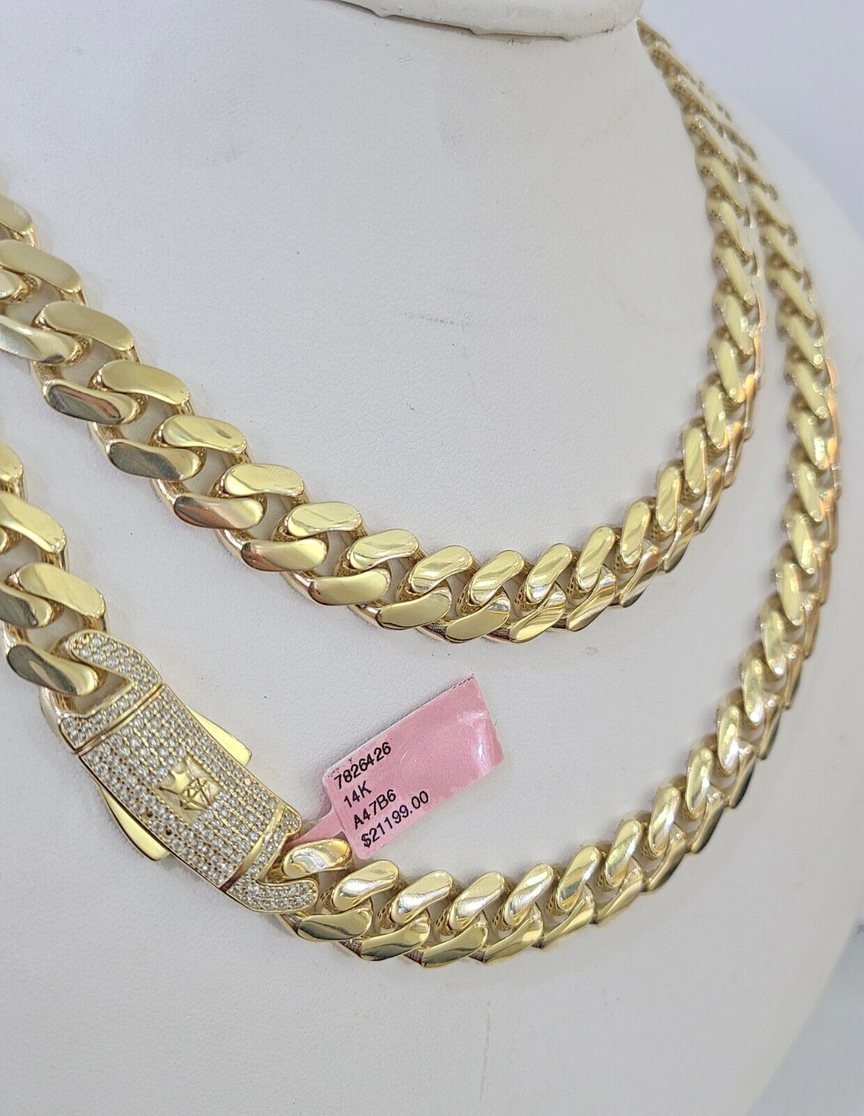 Real 14k Royal Monaco Link Chain 11mm 20 - 26 inches Yellow Gold Genuine - GoldenlinQ