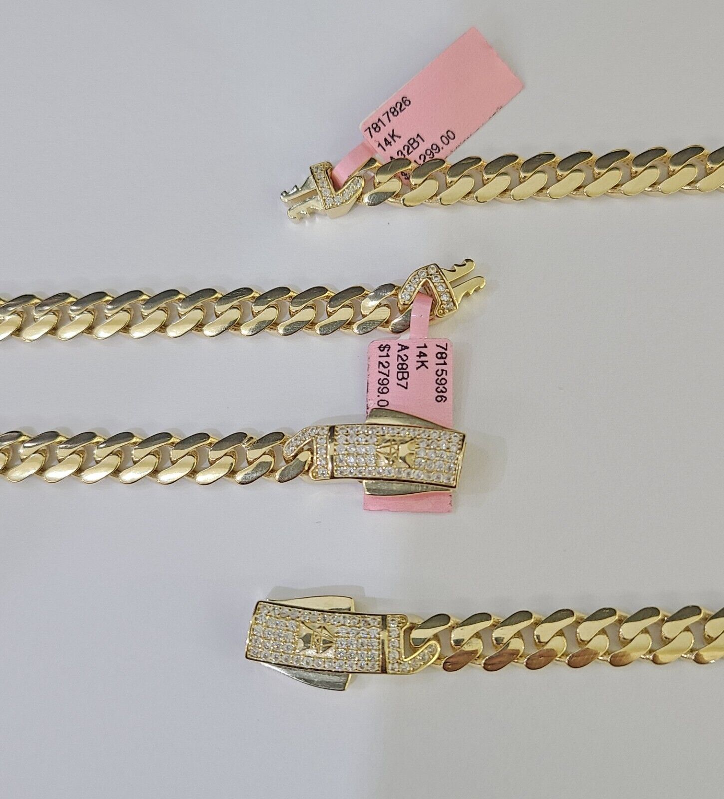 Real 14k Royal Monaco Link Chain 7mm 20 - 26 inches Yellow Gold Genuine - GoldenlinQ