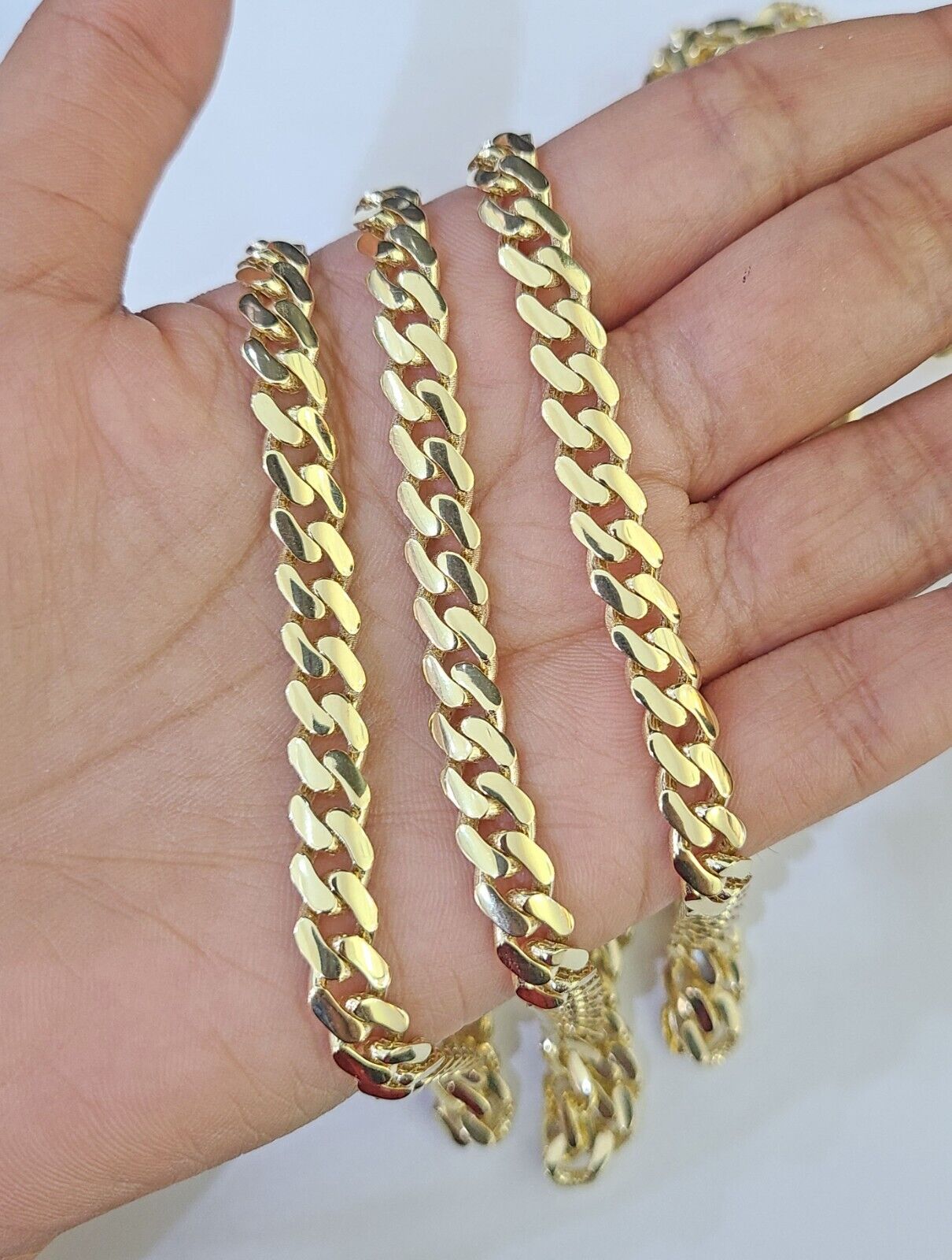 Real 14k Royal Monaco Link Chain 7mm 20 - 26 inches Yellow Gold Genuine - GoldenlinQ
