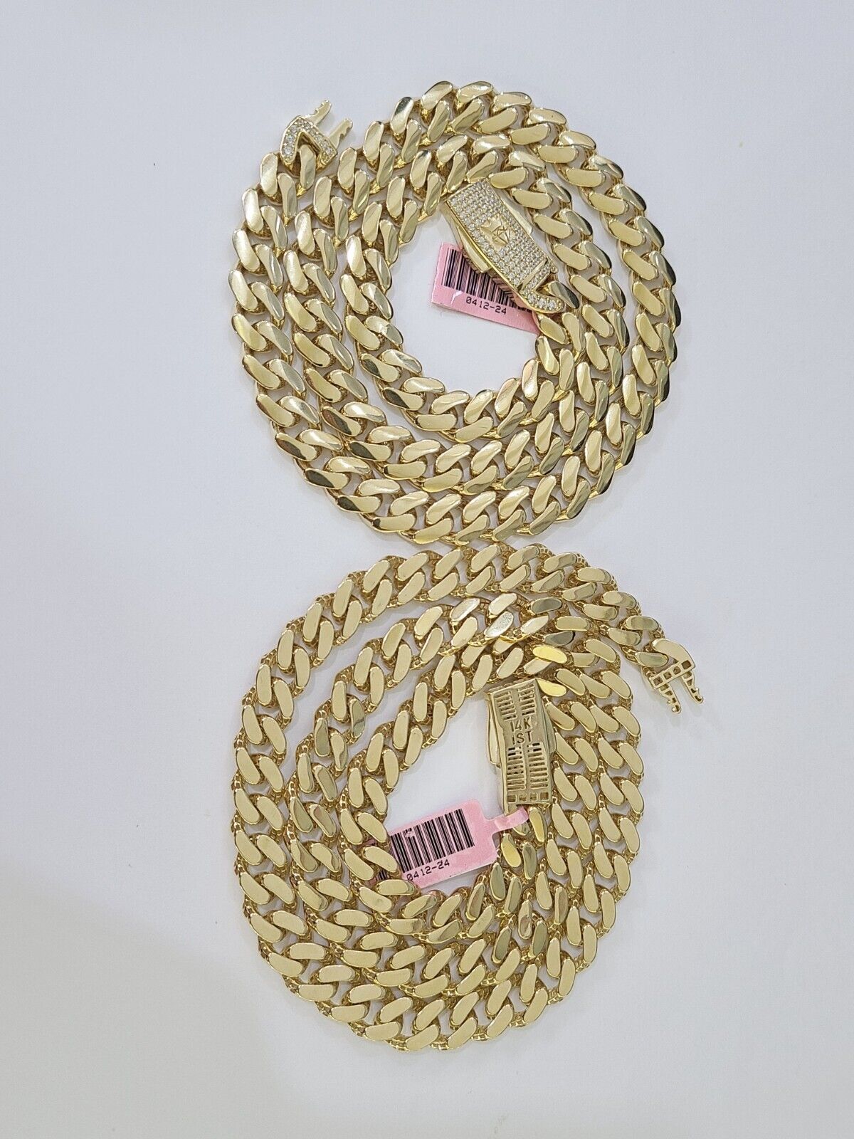 Real 14k Royal Monaco Link Chain 9mm 20 - 26 inches Yellow Gold Genuine - GoldenlinQ