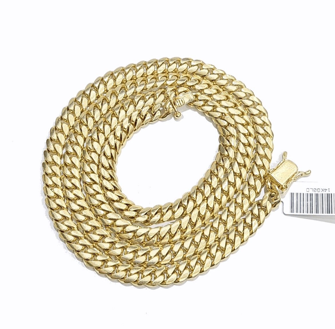 Real 14k Solid Yellow Gold Necklace Miami Cuban Chain 6mm 24" inch Unisex Chain - GoldenlinQ