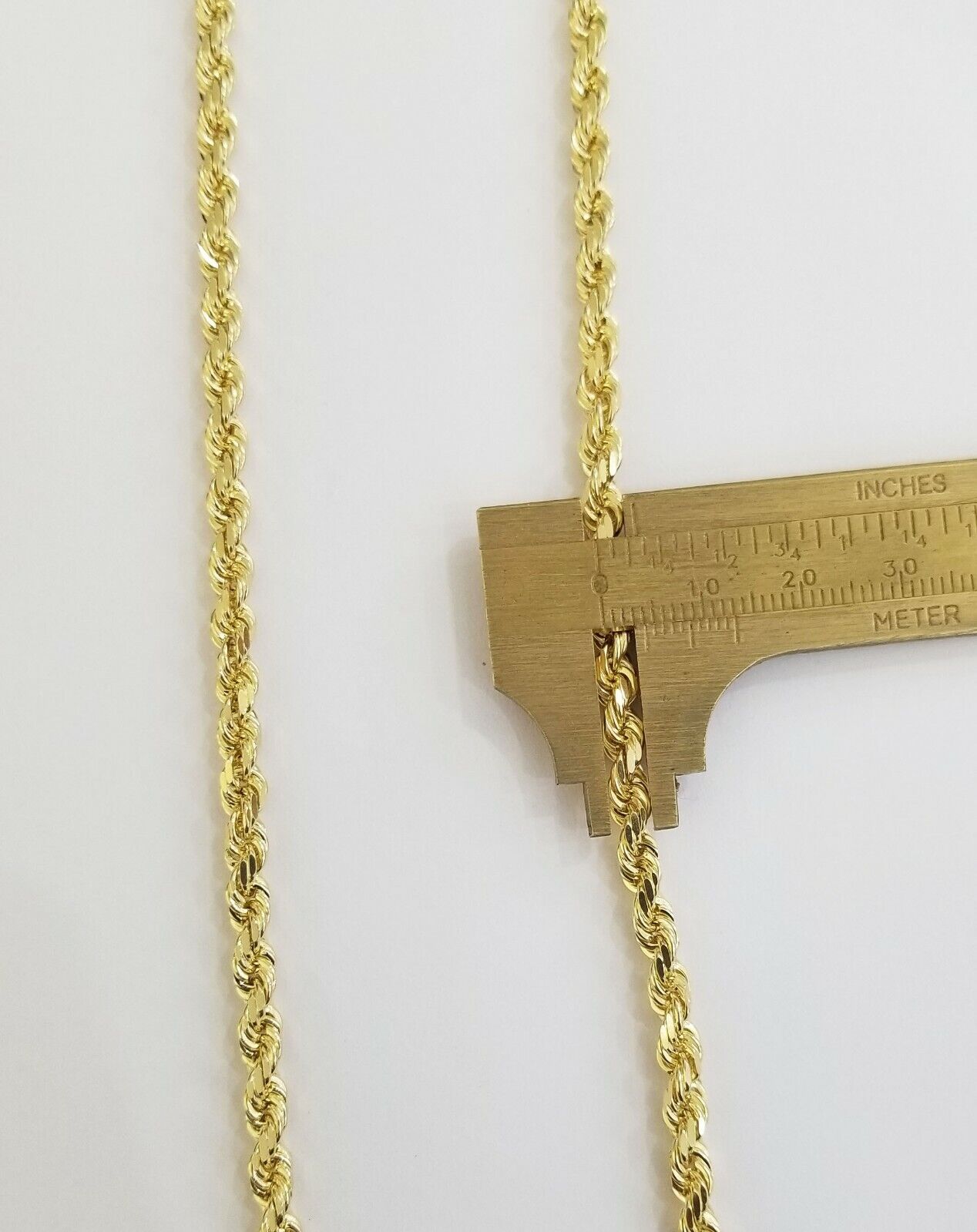 Real 14K SOLID Yellow Gold Rope Chain 4.5mm 26 Inches necklace Lobster Lock 14kt - GoldenlinQ