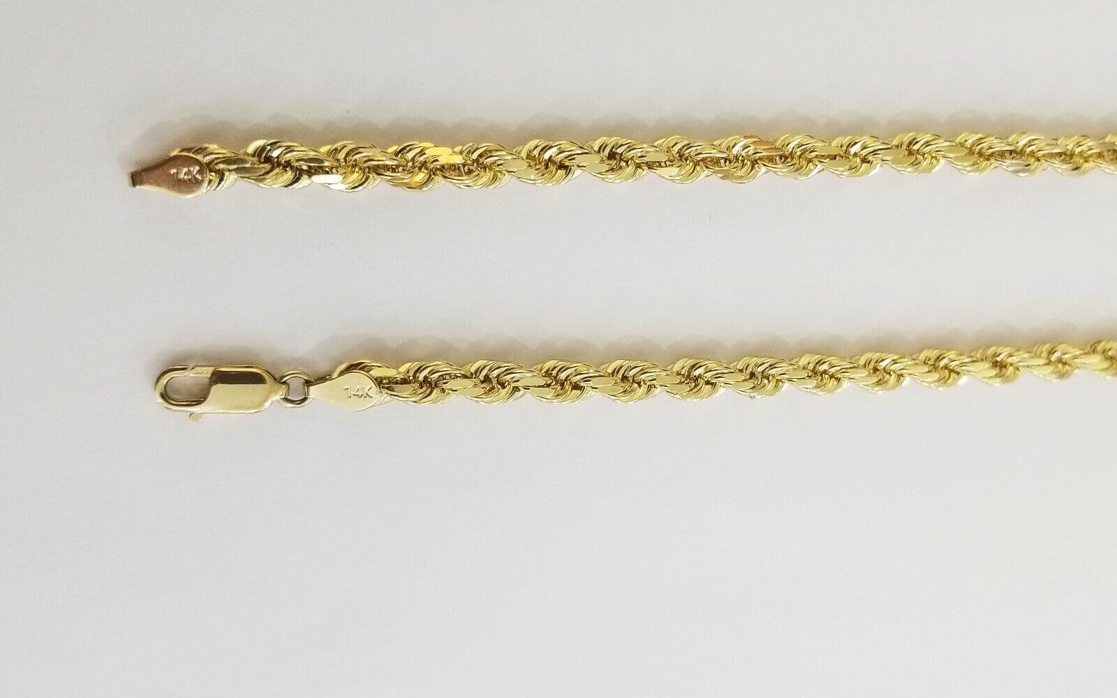 Real 14K SOLID Yellow Gold Rope Chain 5mm 24 Inches necklace Lobster Lock 14kt - GoldenlinQ