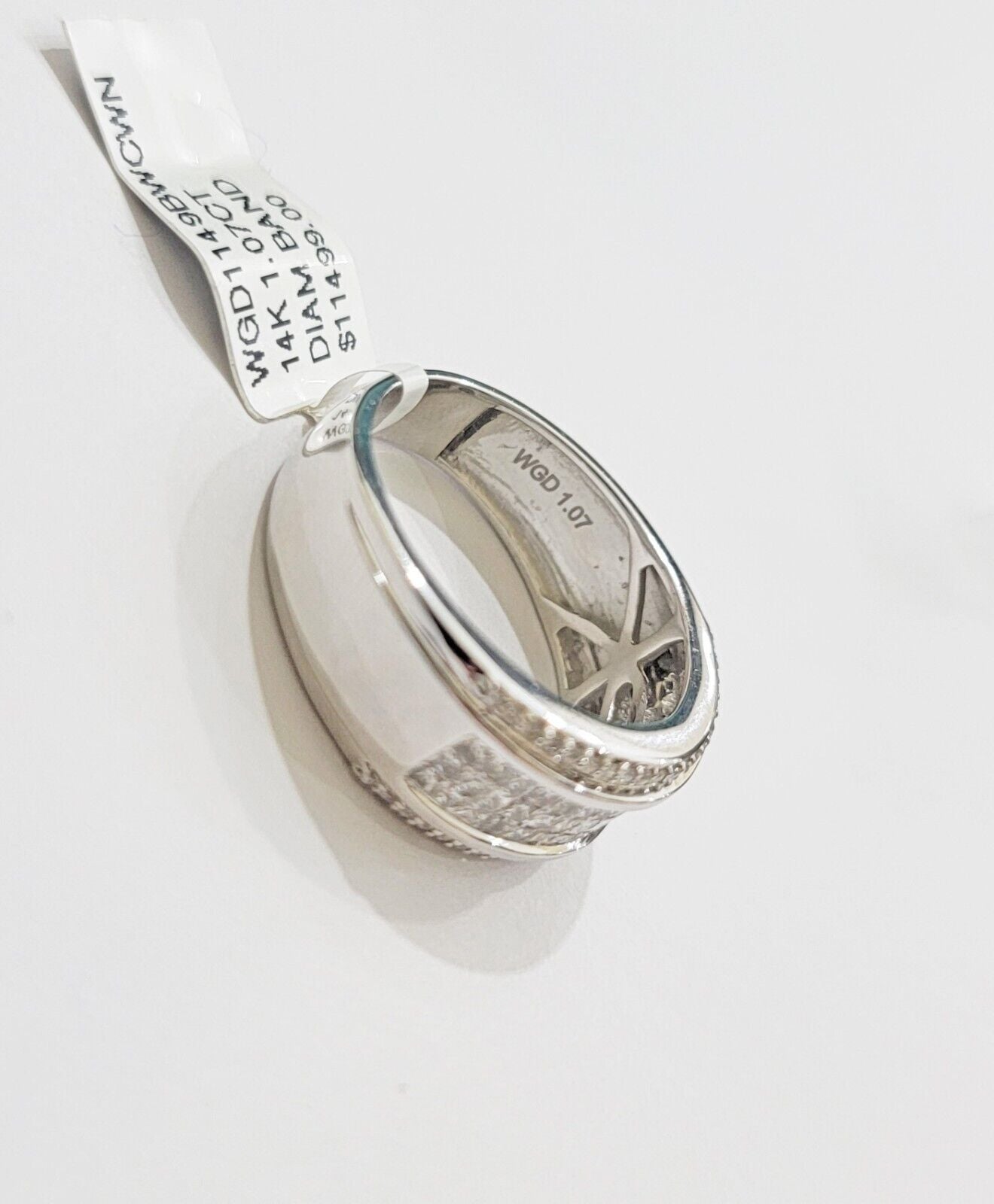 Real 14k White Diamond Ring Mens Band 0.97 Ct Princess Cut Wedding Engagement - GoldenlinQ