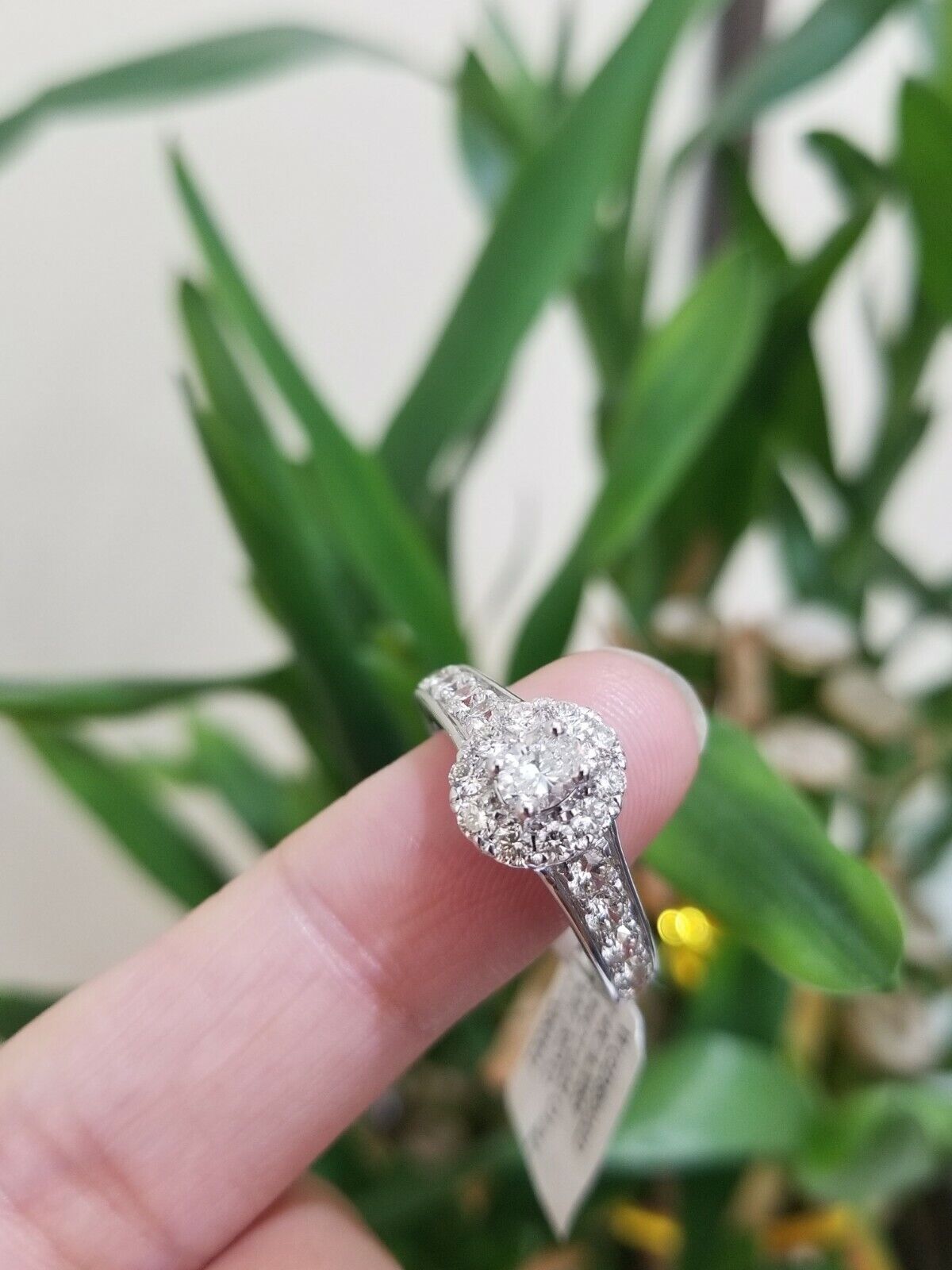 REAL 14k White Gold 1.34 CT Diamonds Ladies Ring Women Size 7 Engagement Wedding - GoldenlinQ