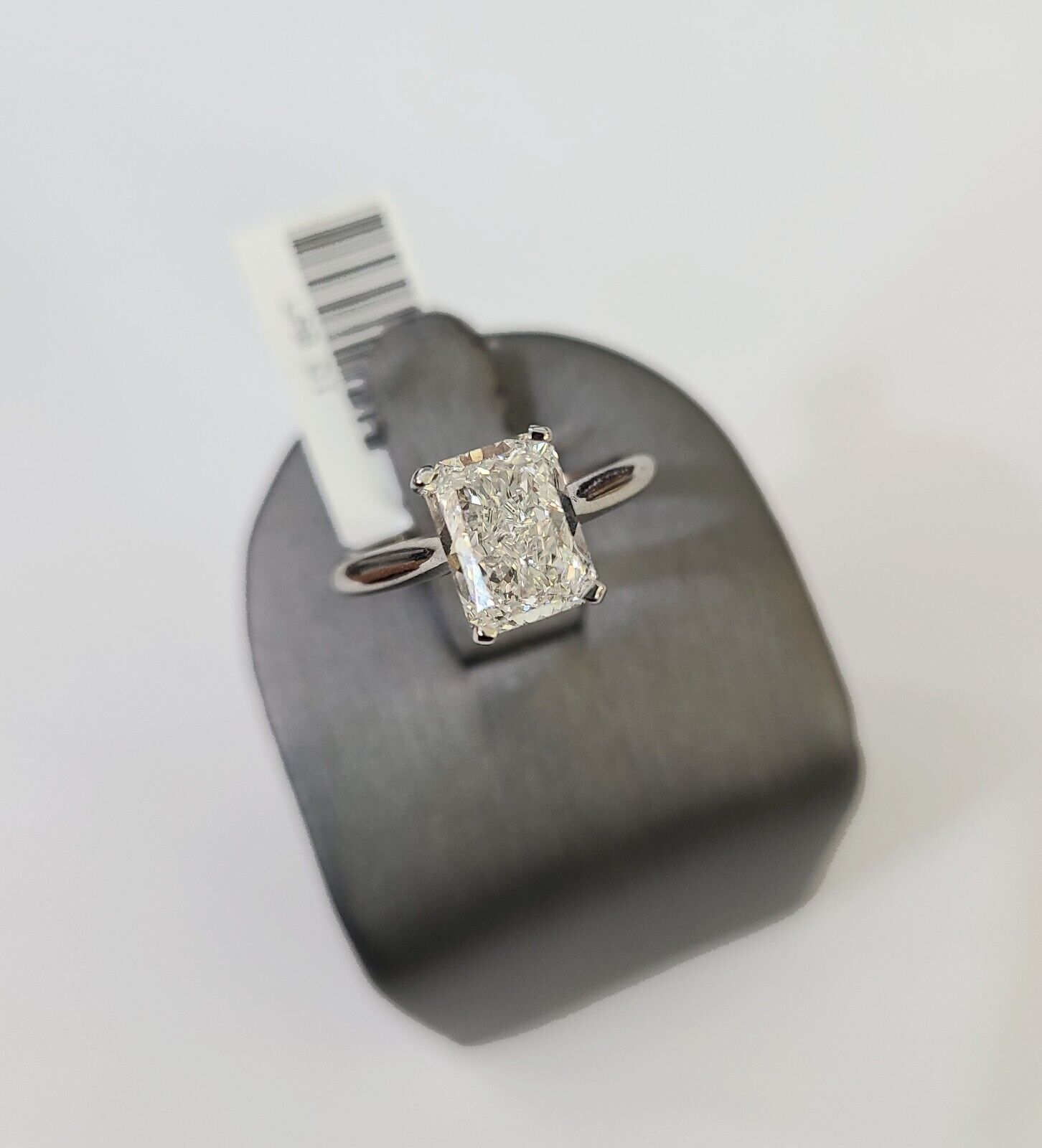 REAL 14k White Gold 2CT Diamond Ring Lab Created Wedding Engagement, Radiant - GoldenlinQ