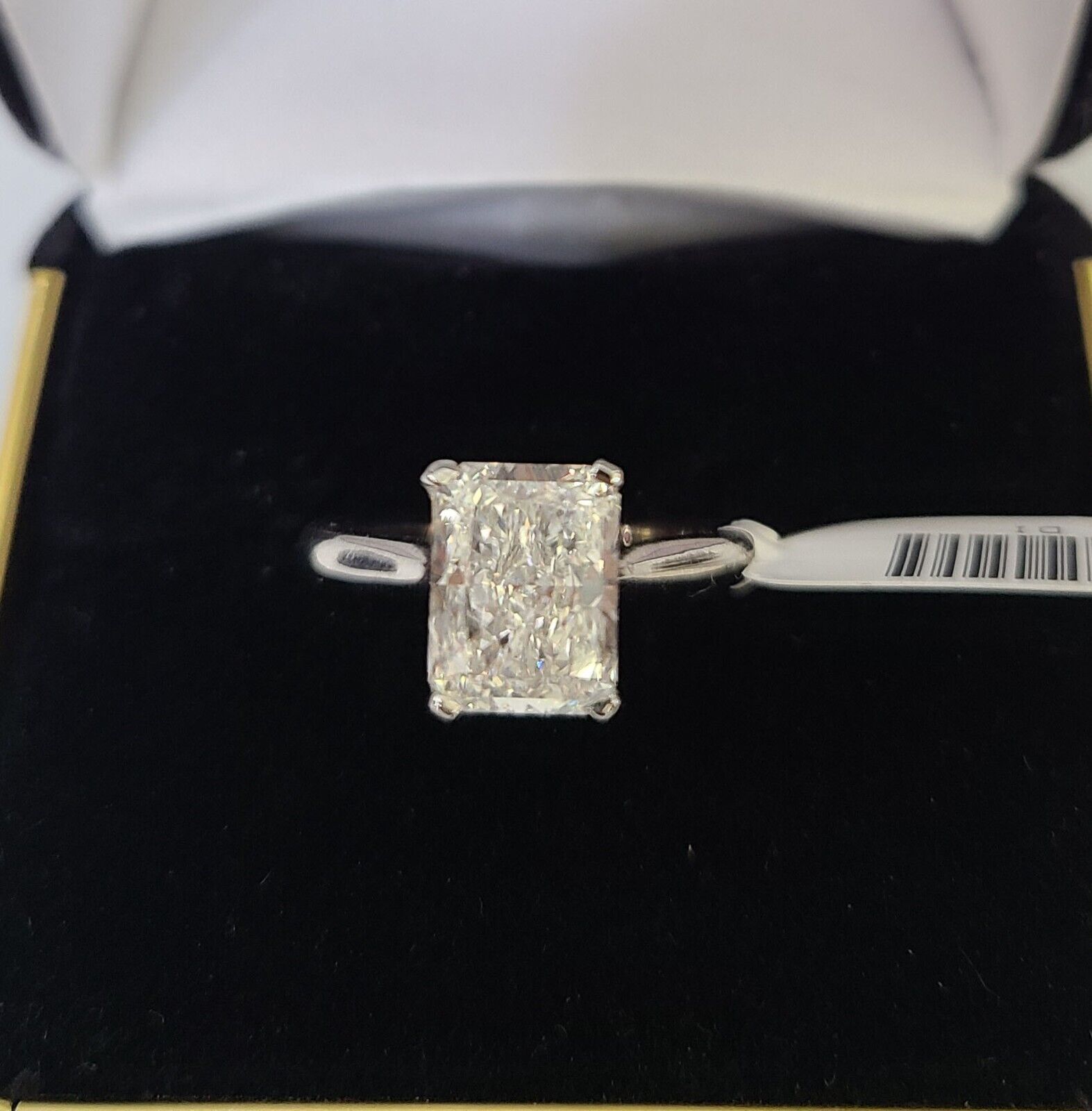 REAL 14k White Gold 2CT Diamond Ring Lab Created Wedding Engagement, Radiant - GoldenlinQ