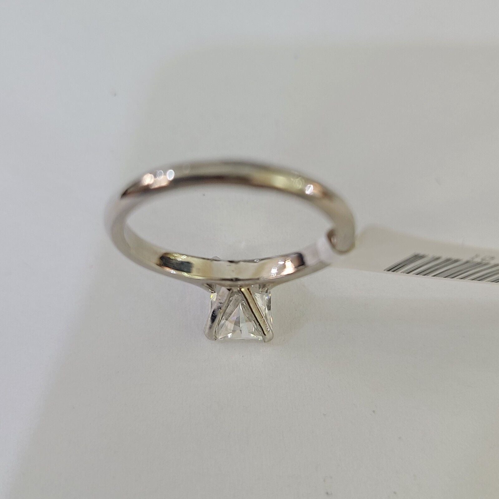REAL 14k White Gold 2CT Diamond Ring Lab Created Wedding Engagement, Radiant - GoldenlinQ