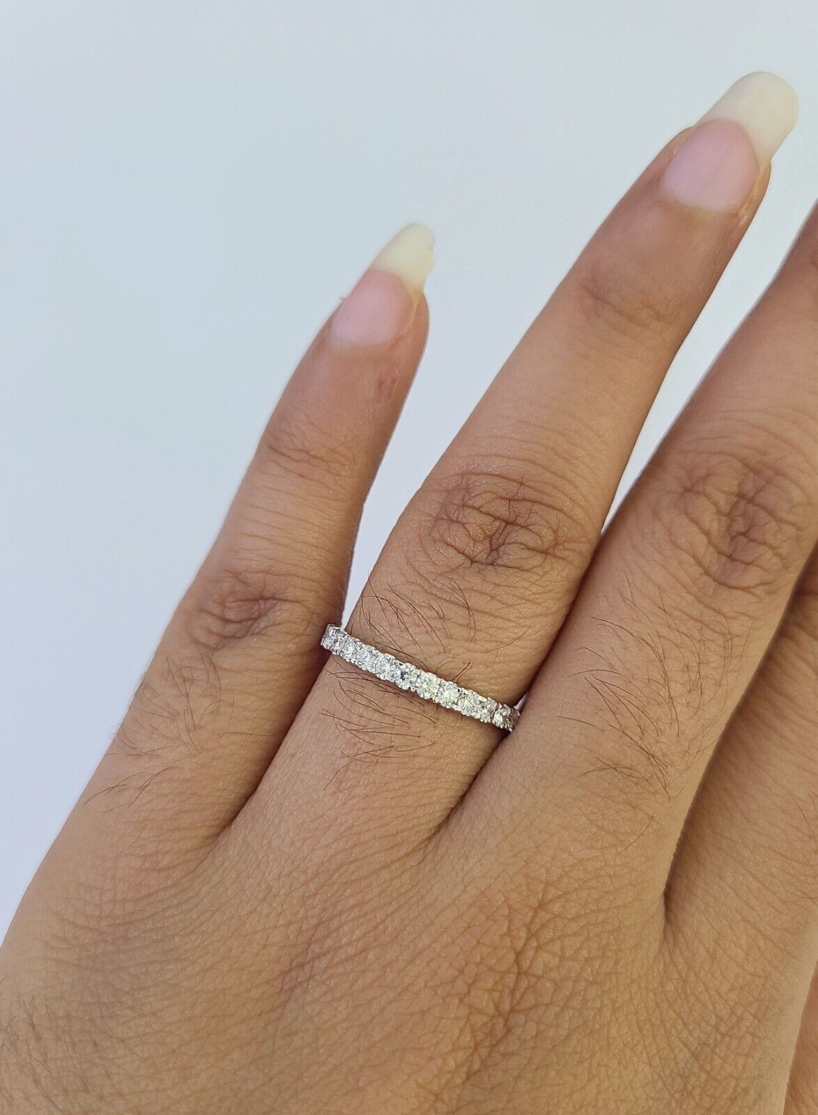 Real 14k White Gold Diamond Ladies Ring Band Set Natural Diamond Bridal Wedding - GoldenlinQ