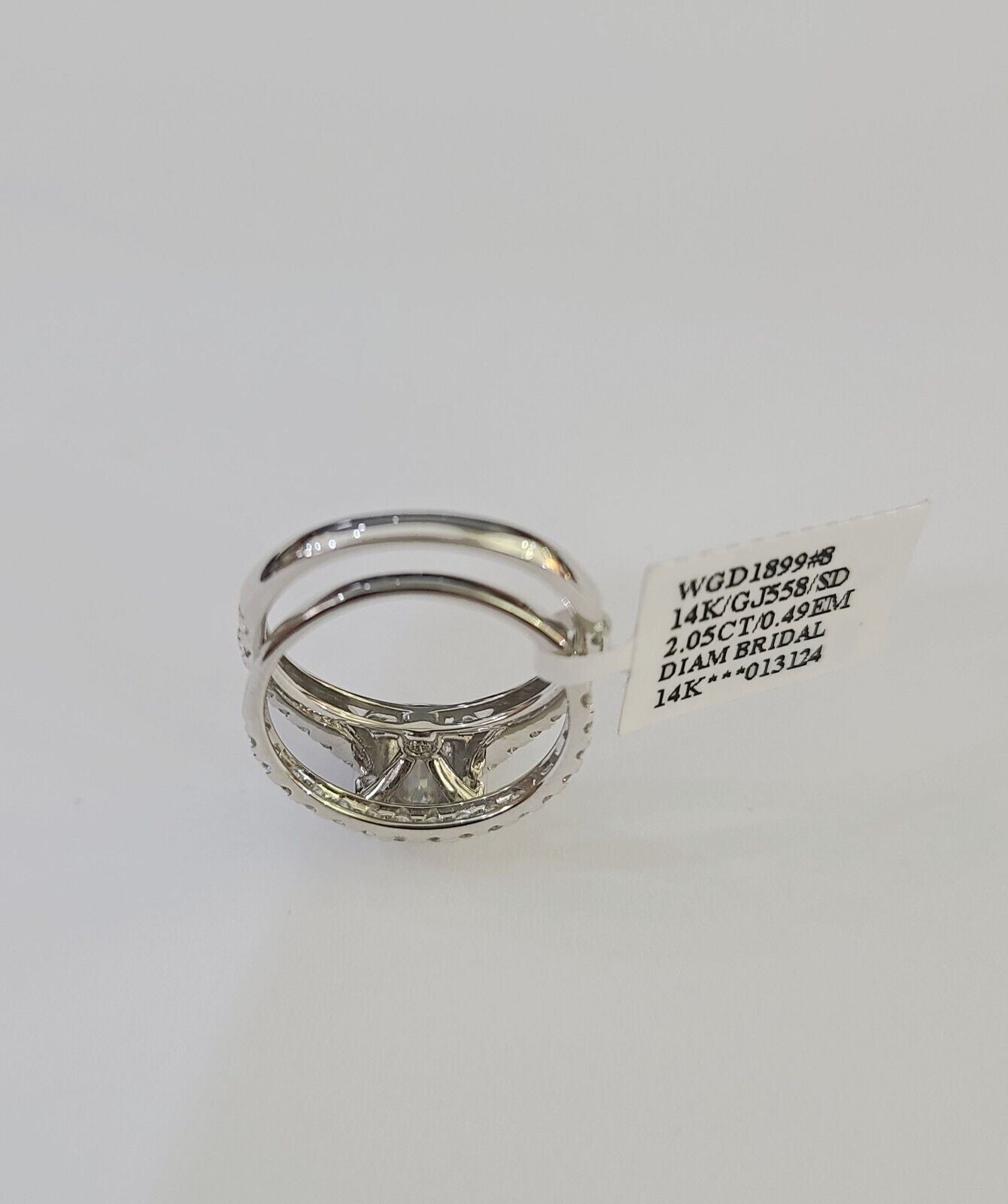 Real 14k White Gold Diamond Ladies Ring Band Set Natural Diamond Bridal Wedding - GoldenlinQ