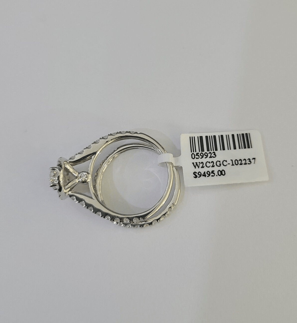 Real 14k White Gold Diamond Ladies Ring Band Set Natural Diamond Bridal Wedding - GoldenlinQ