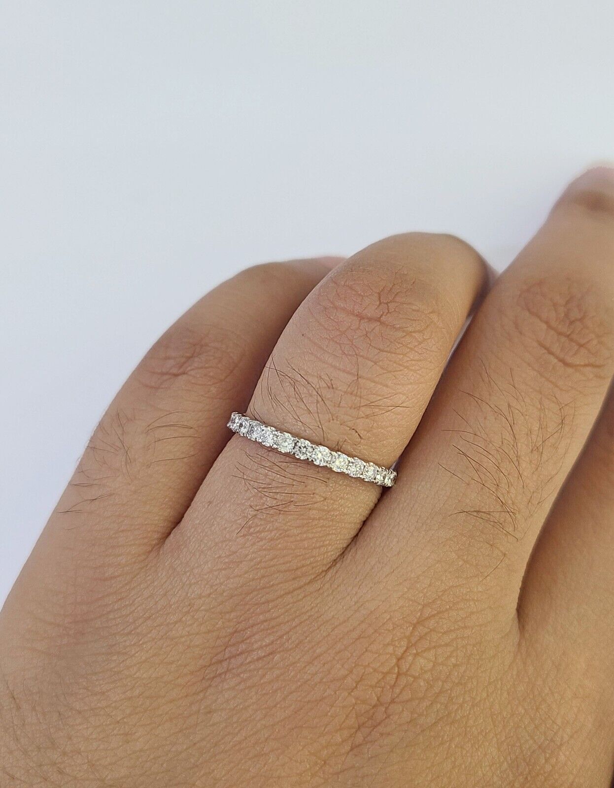 Real 14k White Gold Diamond Ladies Ring Band Set Natural Diamond Bridal Wedding - GoldenlinQ