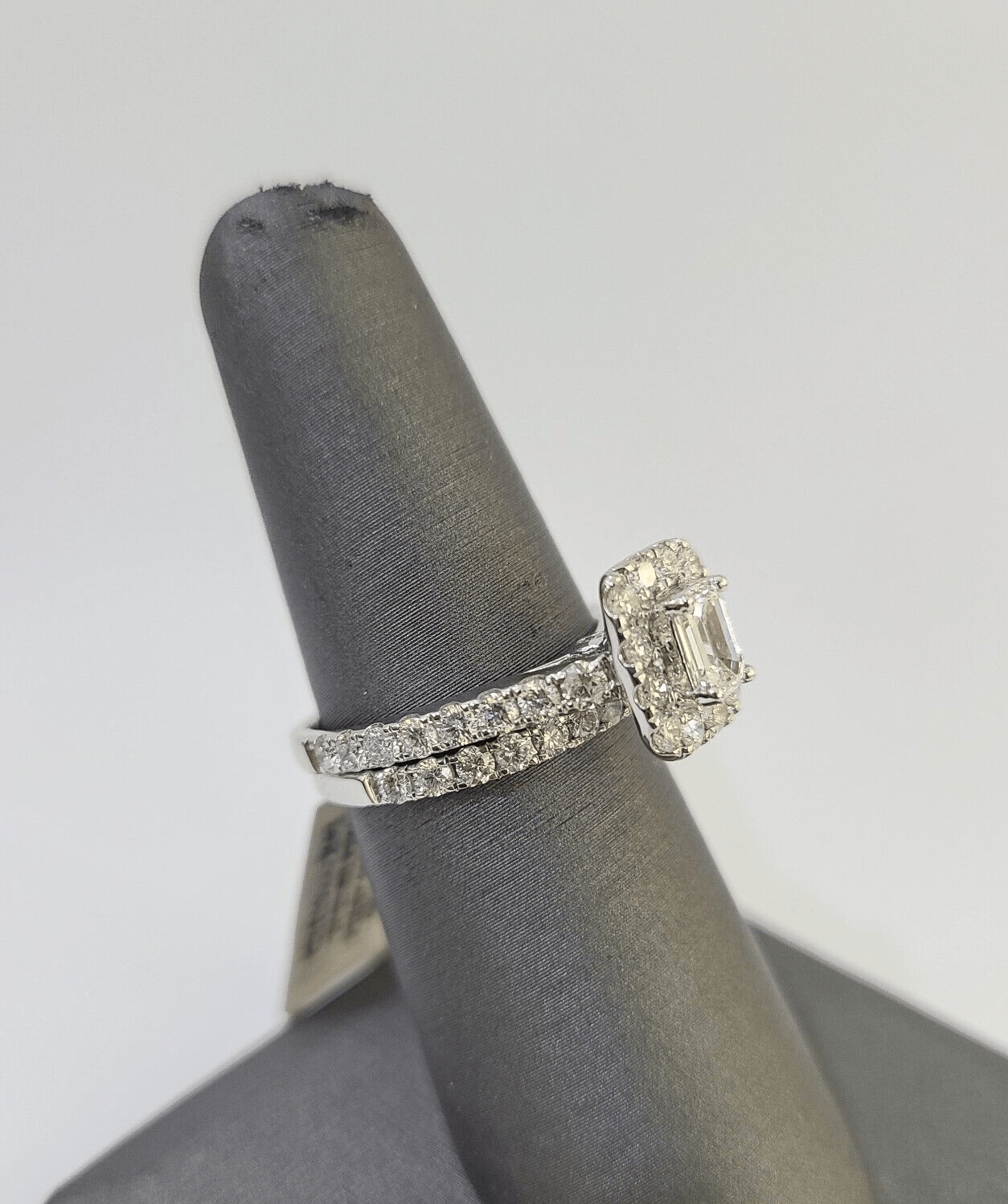 Real 14k White Gold Diamond Ladies Ring Band Set Natural Diamond Bridal Wedding - GoldenlinQ