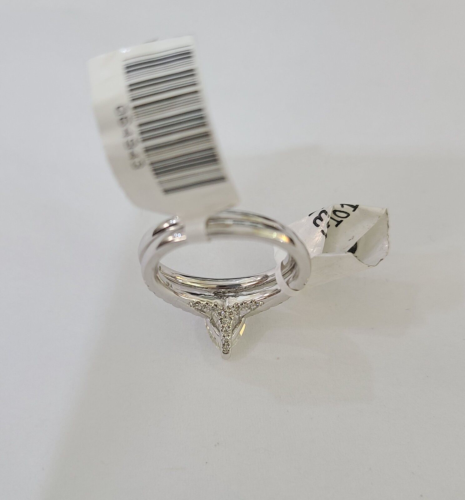 Real 14k White Gold Diamond Ladies Ring SETLab Created Women Engagement Wedding - GoldenlinQ