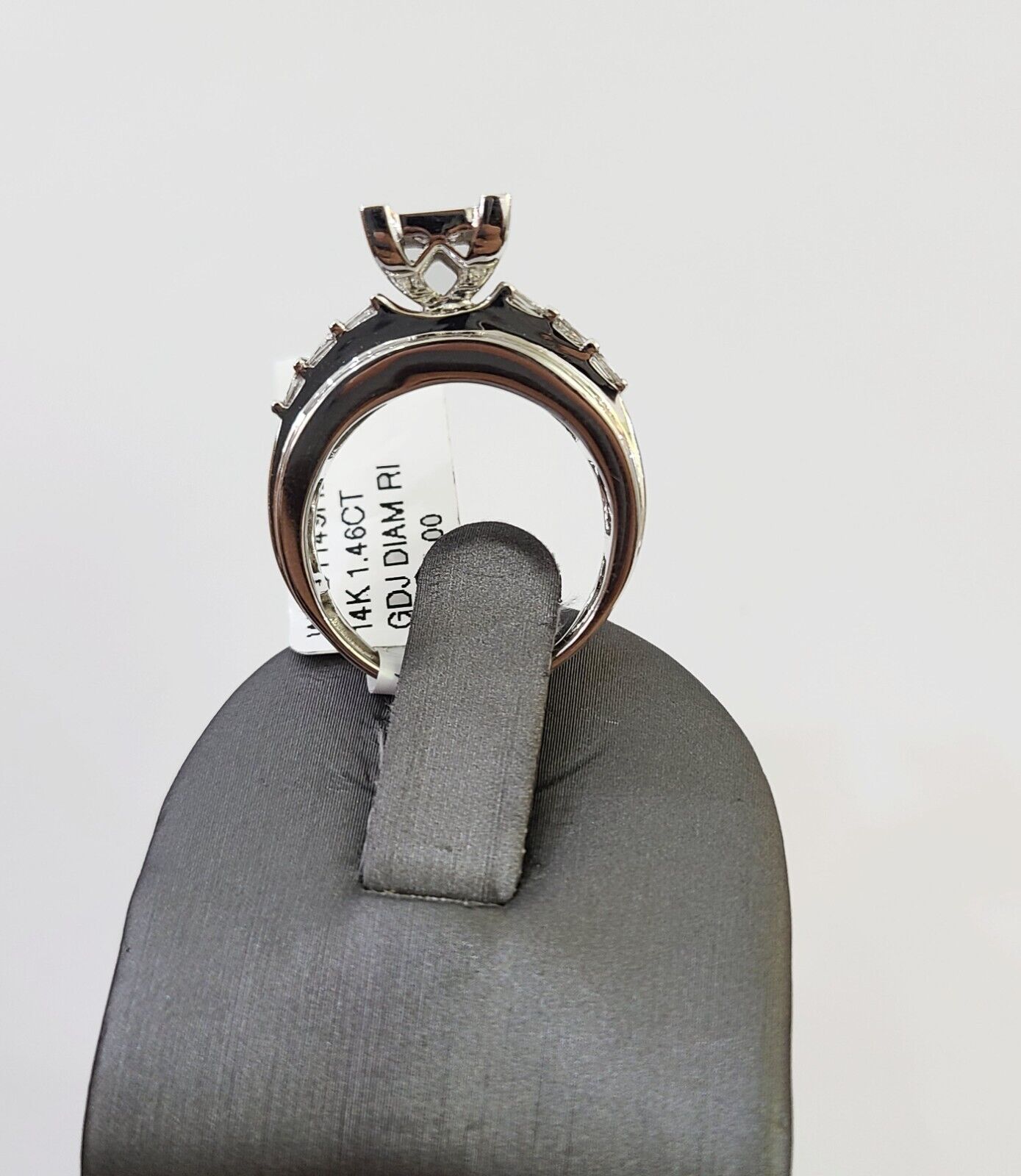 REAL 14k White Gold Diamond Ring 1.46 CT Size 10 Square Shaped Engagement Ring - GoldenlinQ