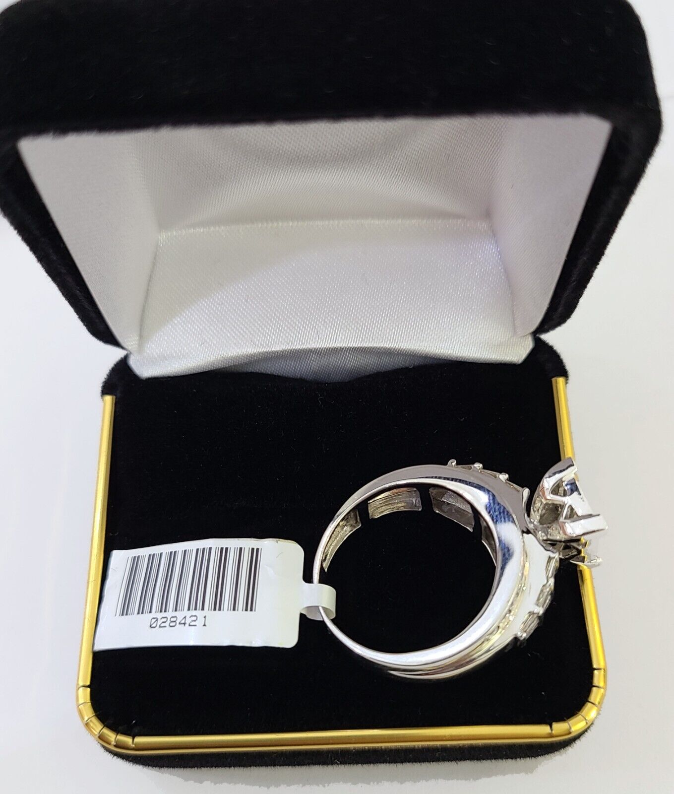 REAL 14k White Gold Diamond Ring 1.46 CT Size 10 Square Shaped Engagement Ring - GoldenlinQ