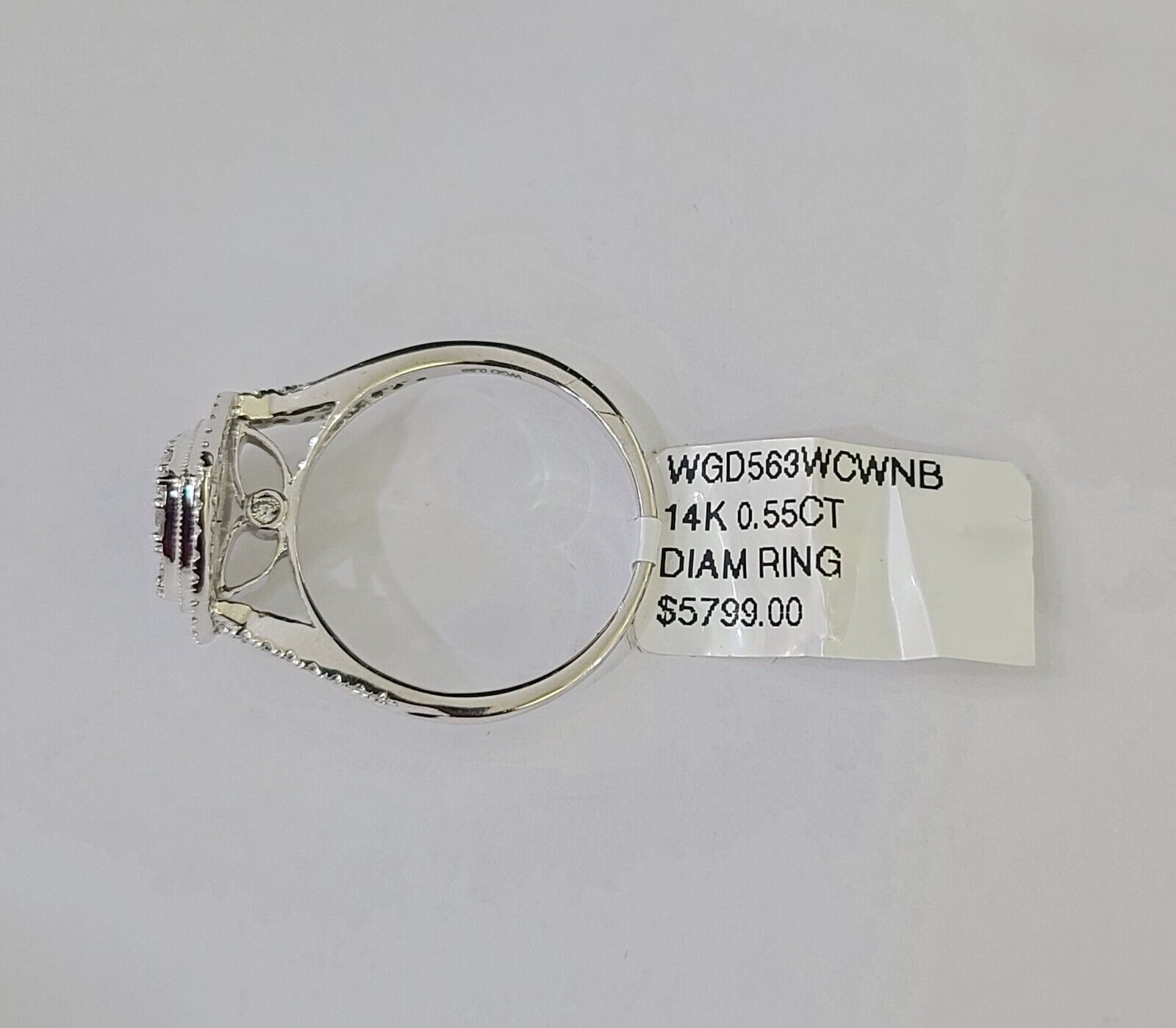 REAL 14k White Gold Diamond Ring Heart Shaped Ladies Wedding Engagement - GoldenlinQ