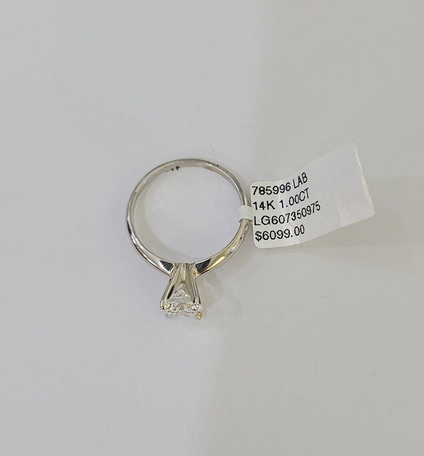 REAL 14k White Gold Diamond Ring Lab Created Ladies Wedding Engagement Genuine - GoldenlinQ