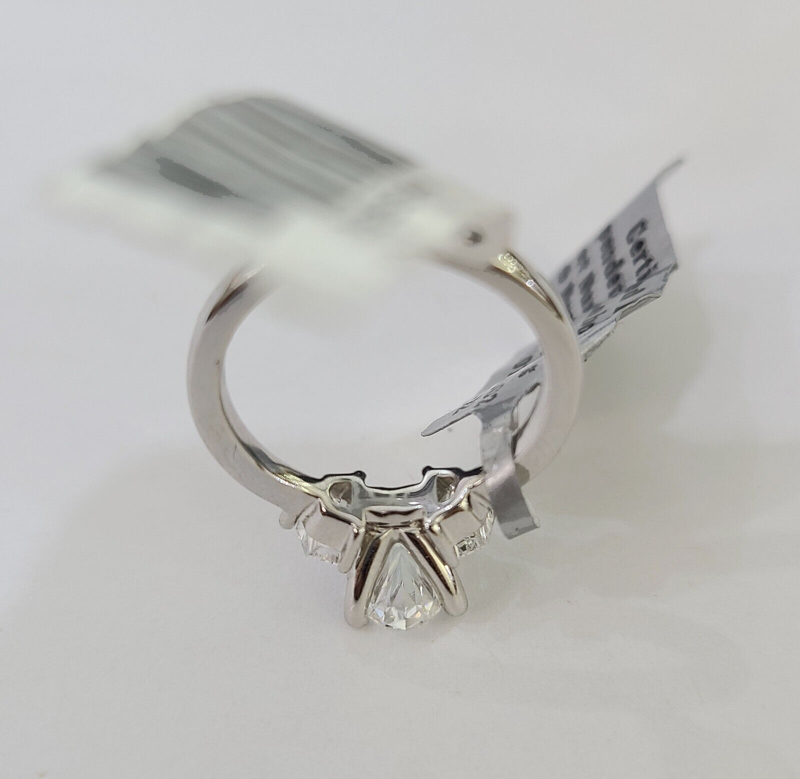 REAL 14k White Gold Diamond Ring Lab Created Ladies Wedding Engagement Genuine - GoldenlinQ