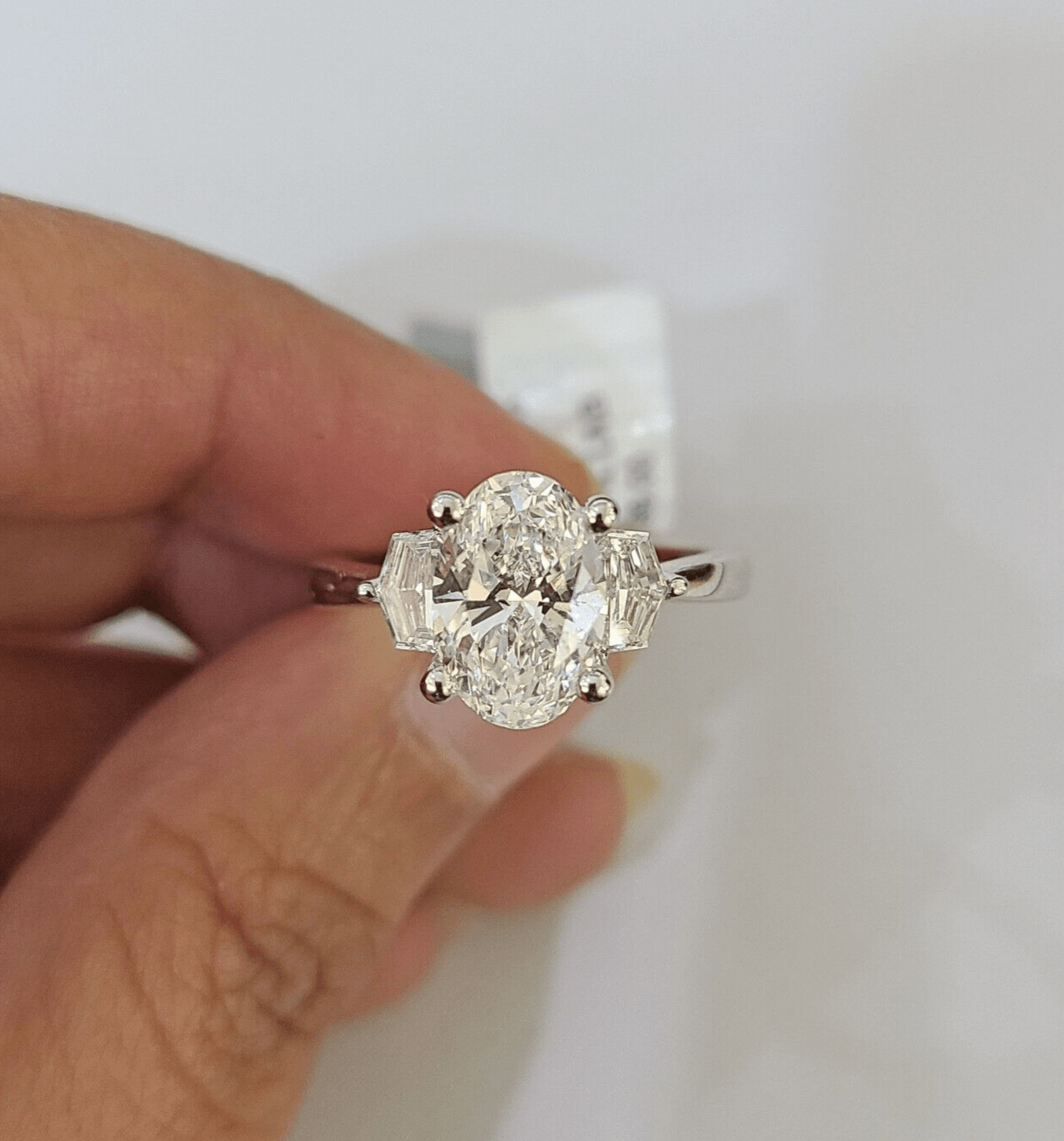 REAL 14k White Gold Diamond Ring Lab Created Ladies Wedding Engagement Genuine - GoldenlinQ