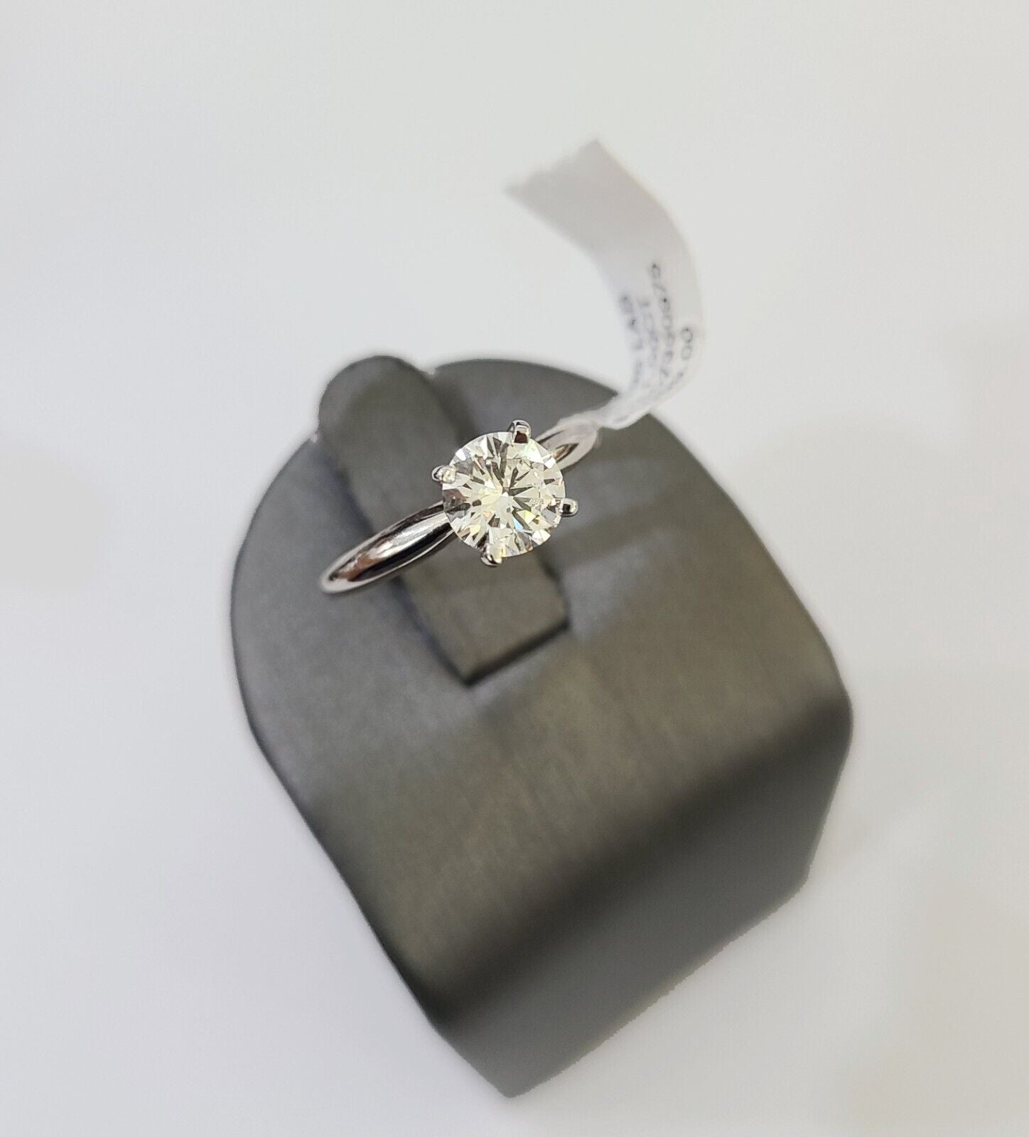 REAL 14k White Gold Diamond Ring Lab Created Ladies Wedding Engagement Genuine - GoldenlinQ