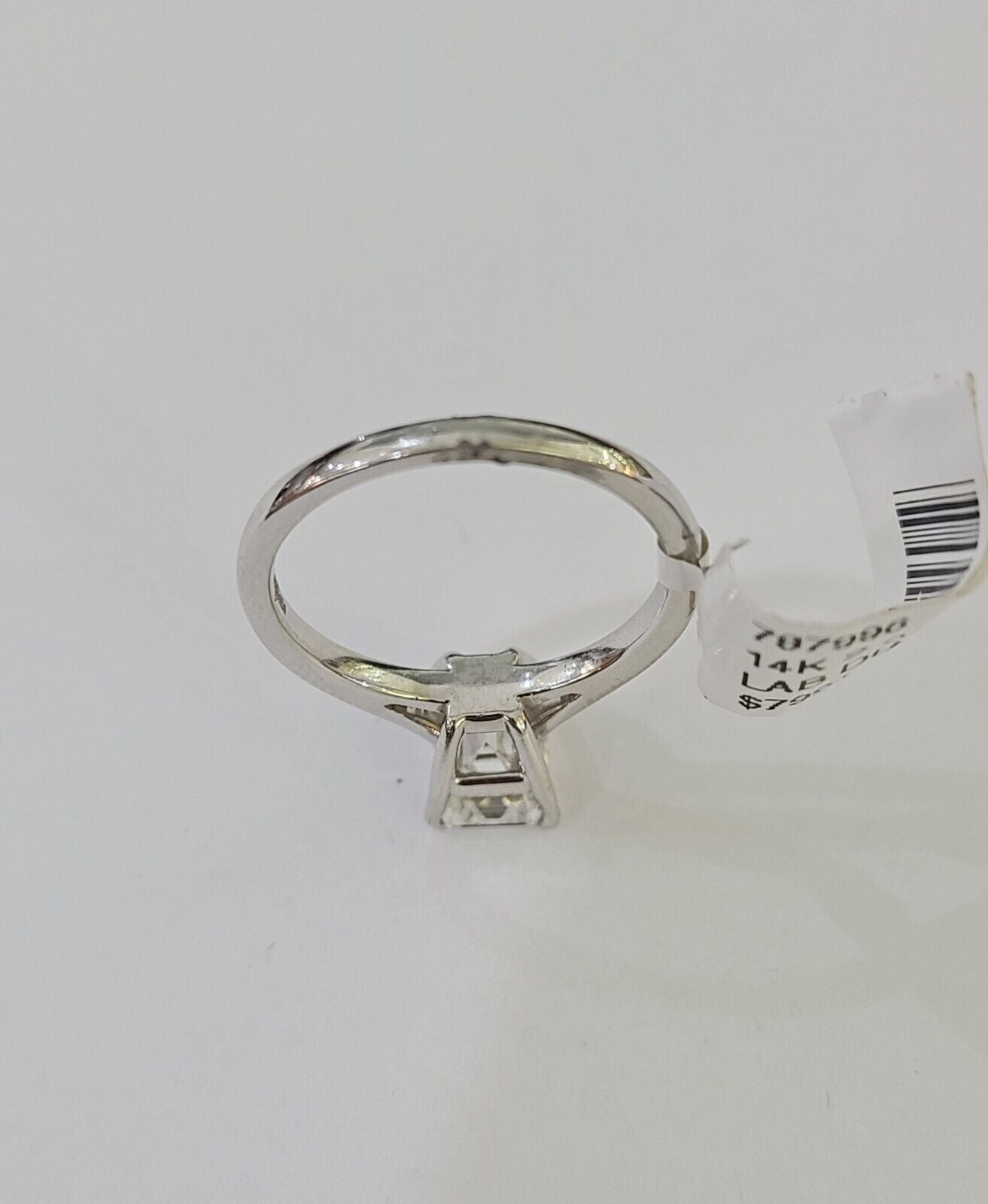 REAL 14k White Gold Diamond Ring Lab Created Ladies Wedding Engagement Genuine - GoldenlinQ