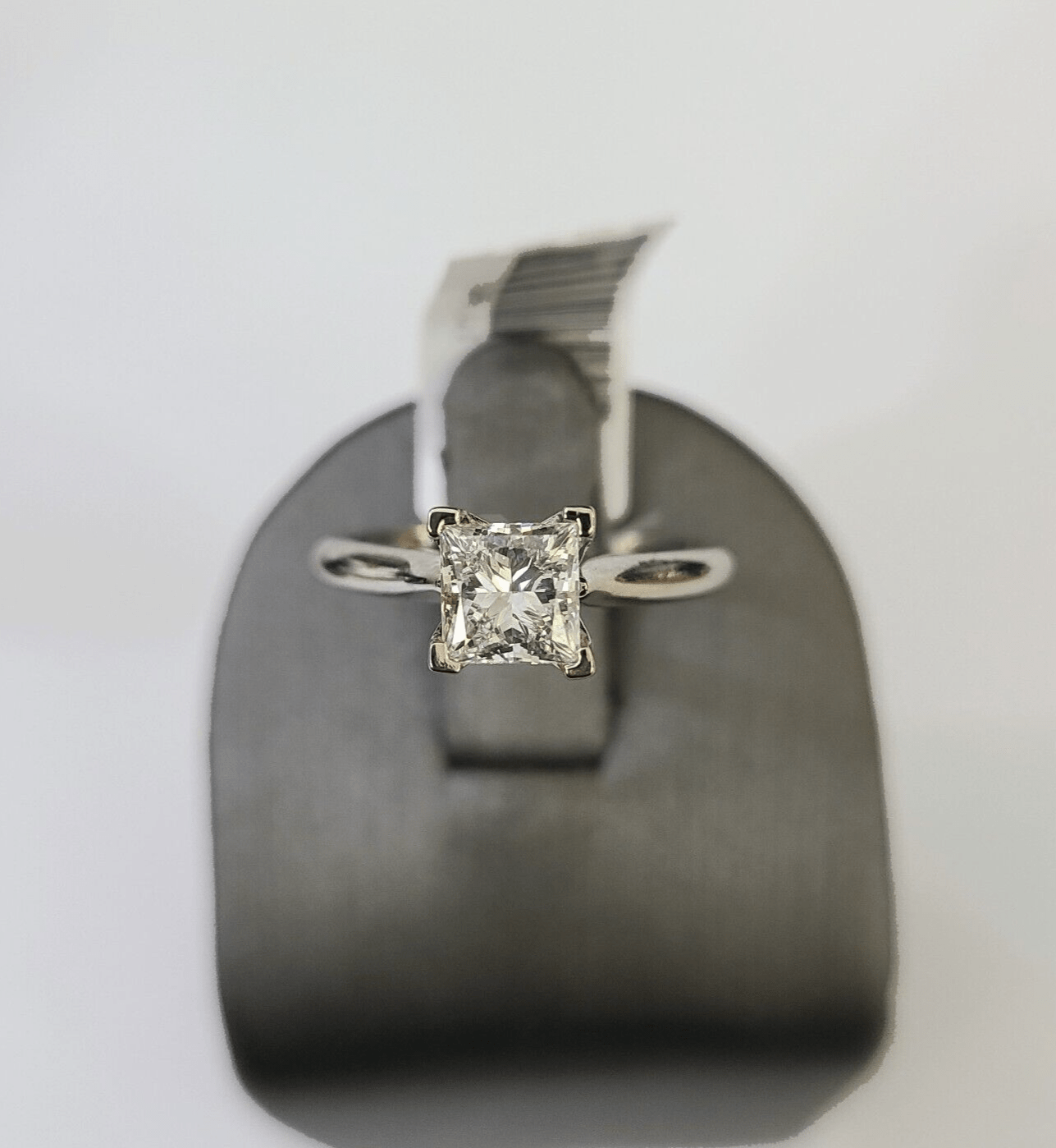 REAL 14k White Gold Diamond Ring Lab Created Ladies Wedding Engagement Genuine - GoldenlinQ