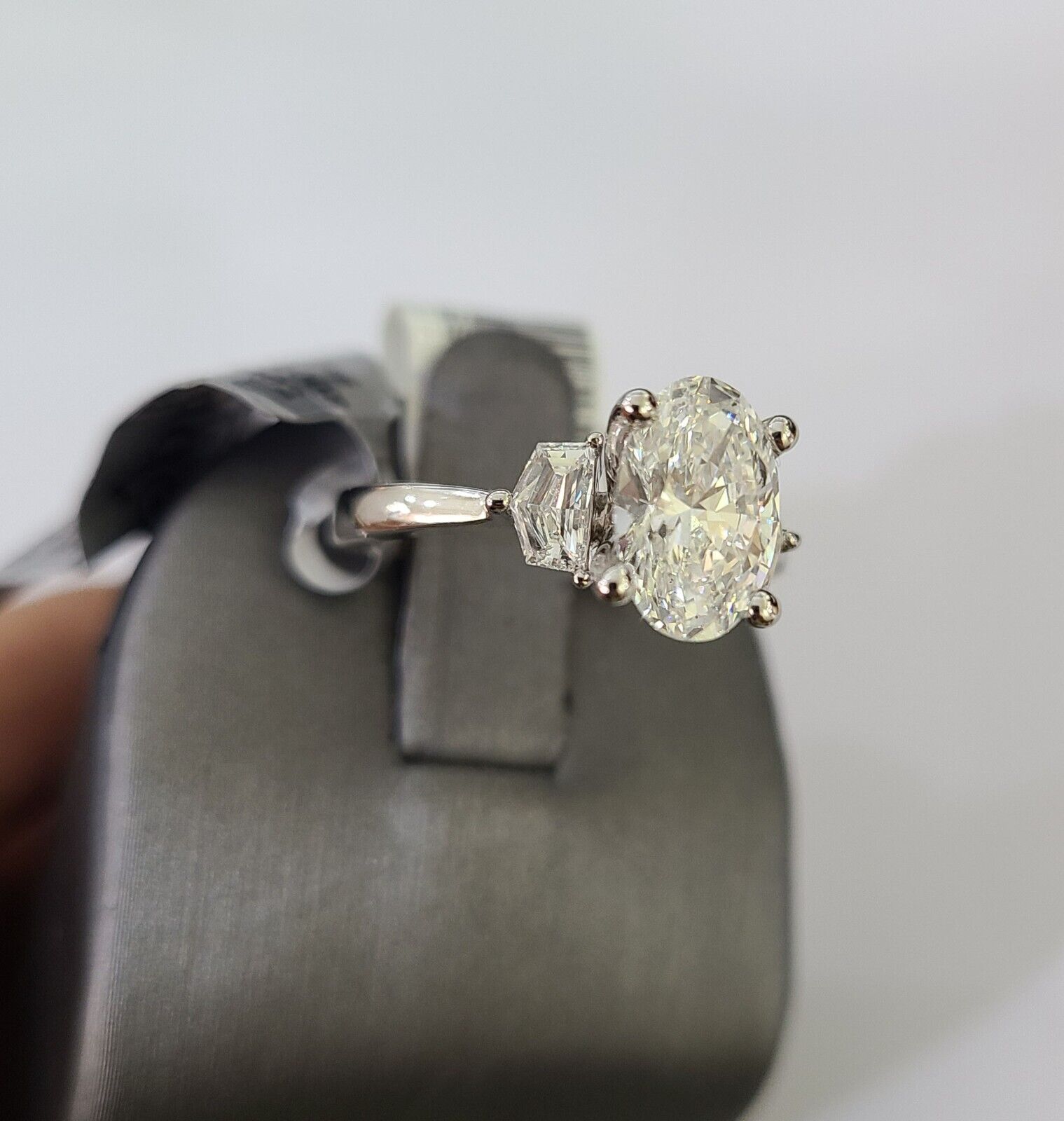 REAL 14k White Gold Diamond Ring Lab Created Ladies Wedding Engagement Genuine - GoldenlinQ