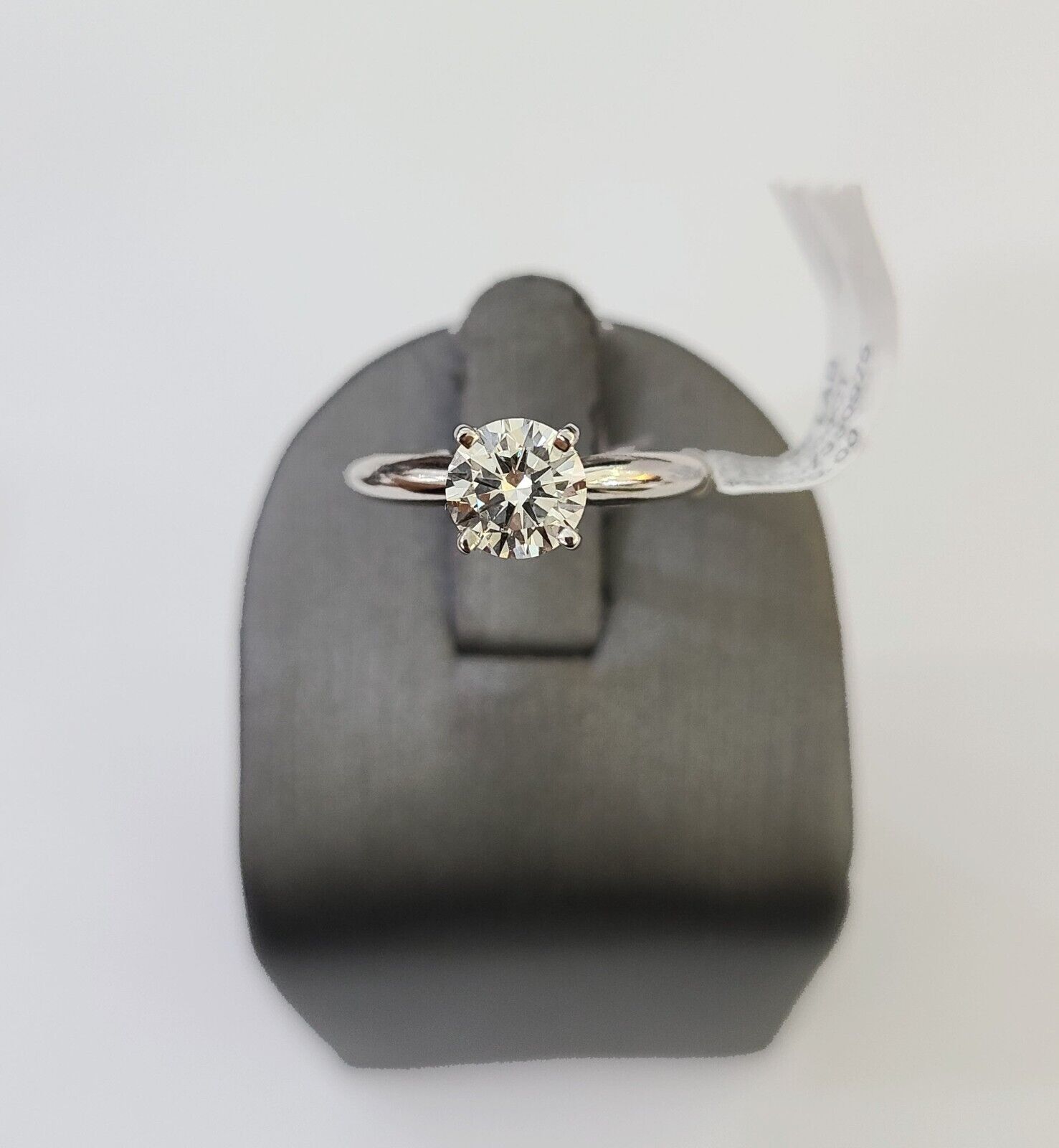 REAL 14k White Gold Diamond Ring Lab Created Ladies Wedding Engagement Genuine - GoldenlinQ