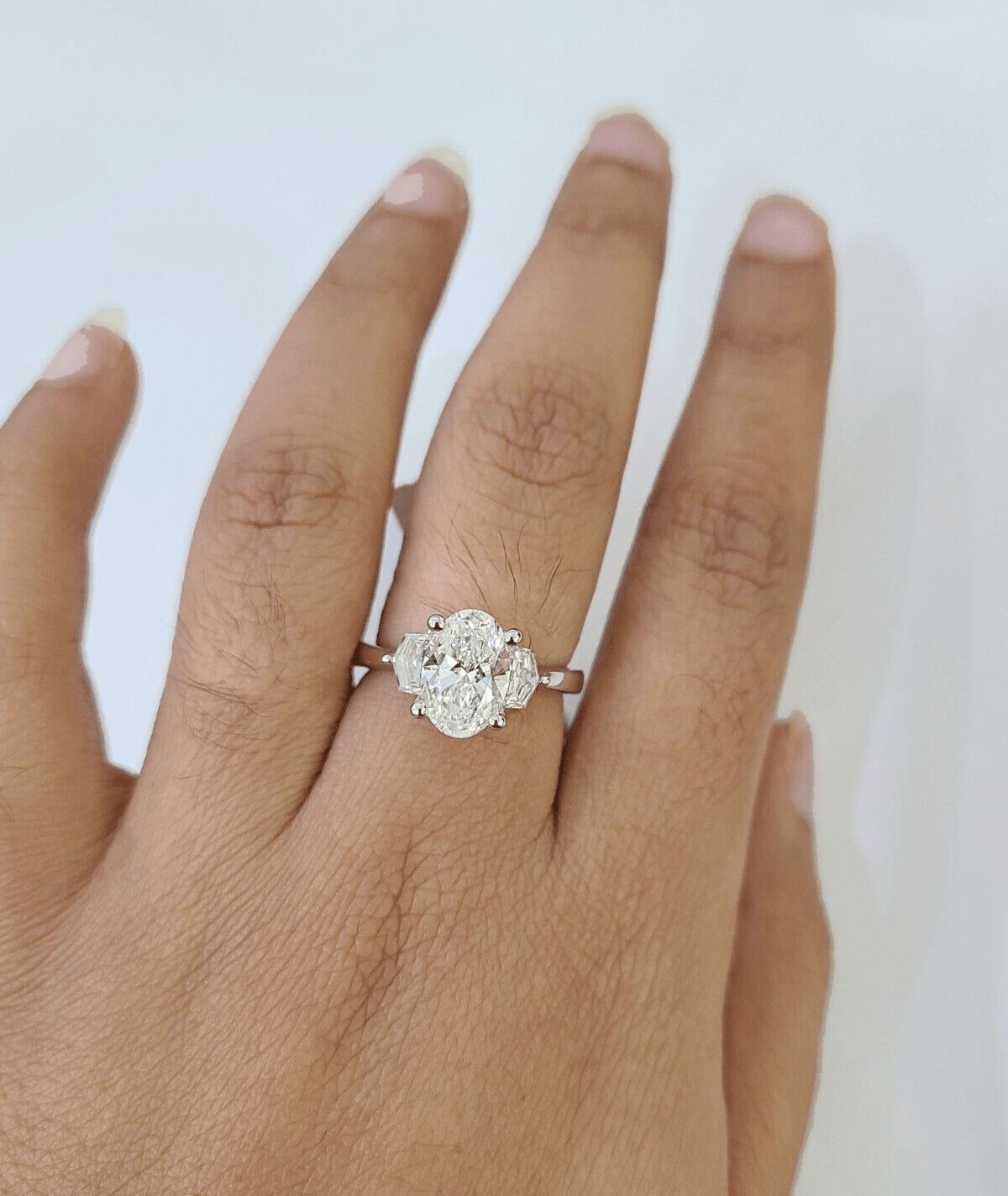 REAL 14k White Gold Diamond Ring Lab Created Ladies Wedding Engagement Genuine - GoldenlinQ