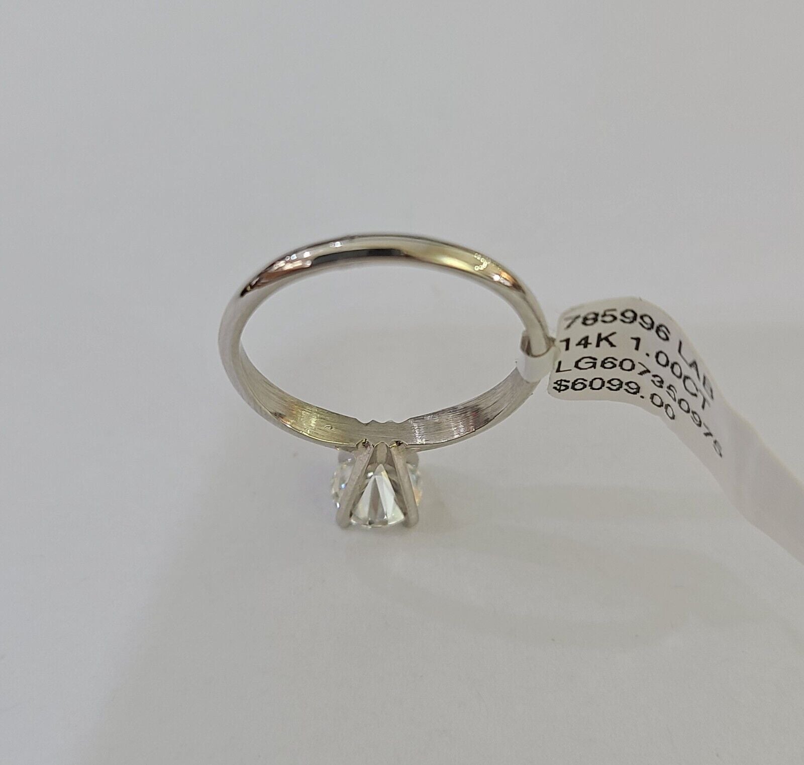 REAL 14k White Gold Diamond Ring Lab Created Ladies Wedding Engagement Genuine - GoldenlinQ