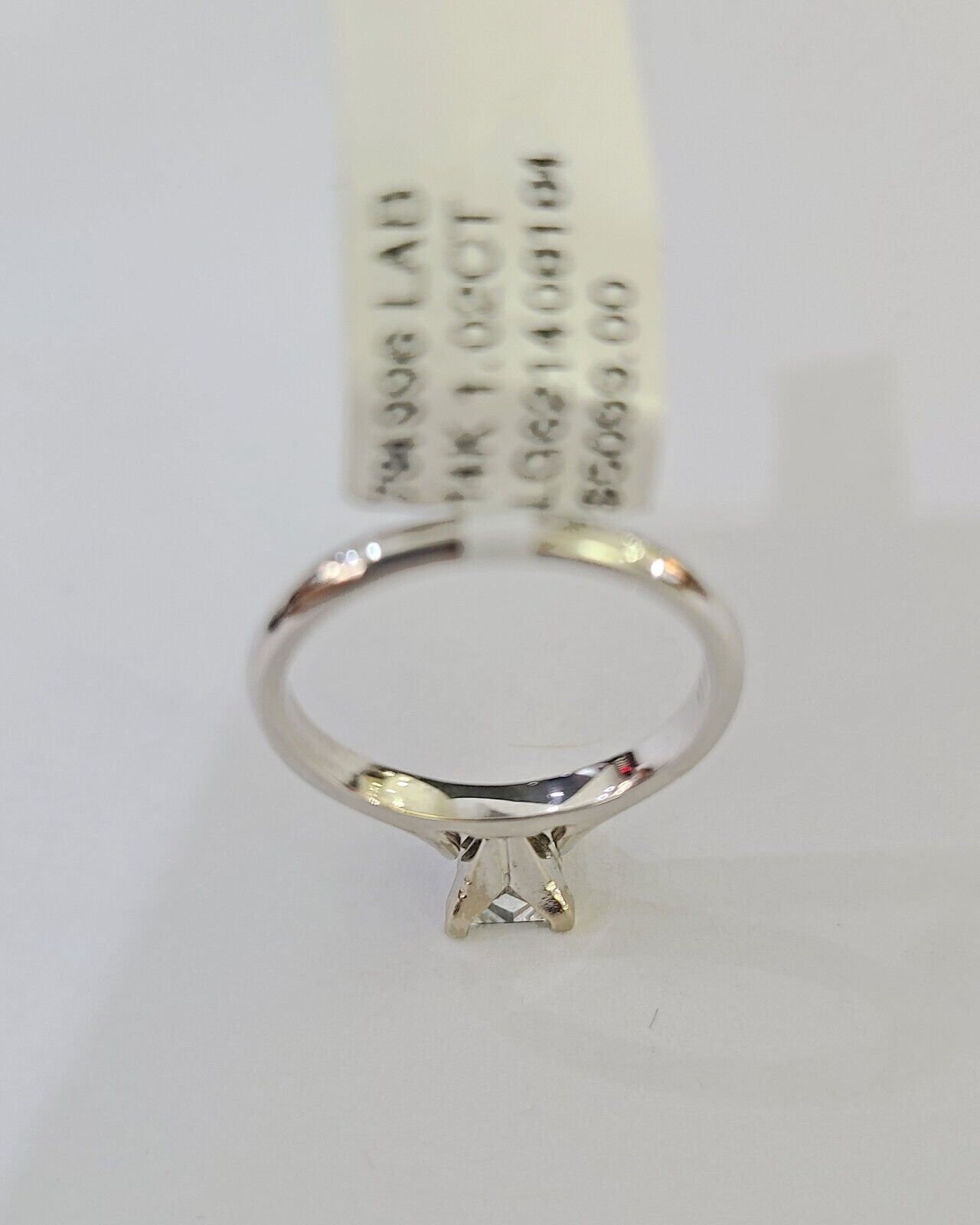 REAL 14k White Gold Diamond Ring Lab Created Ladies Wedding Engagement Genuine - GoldenlinQ