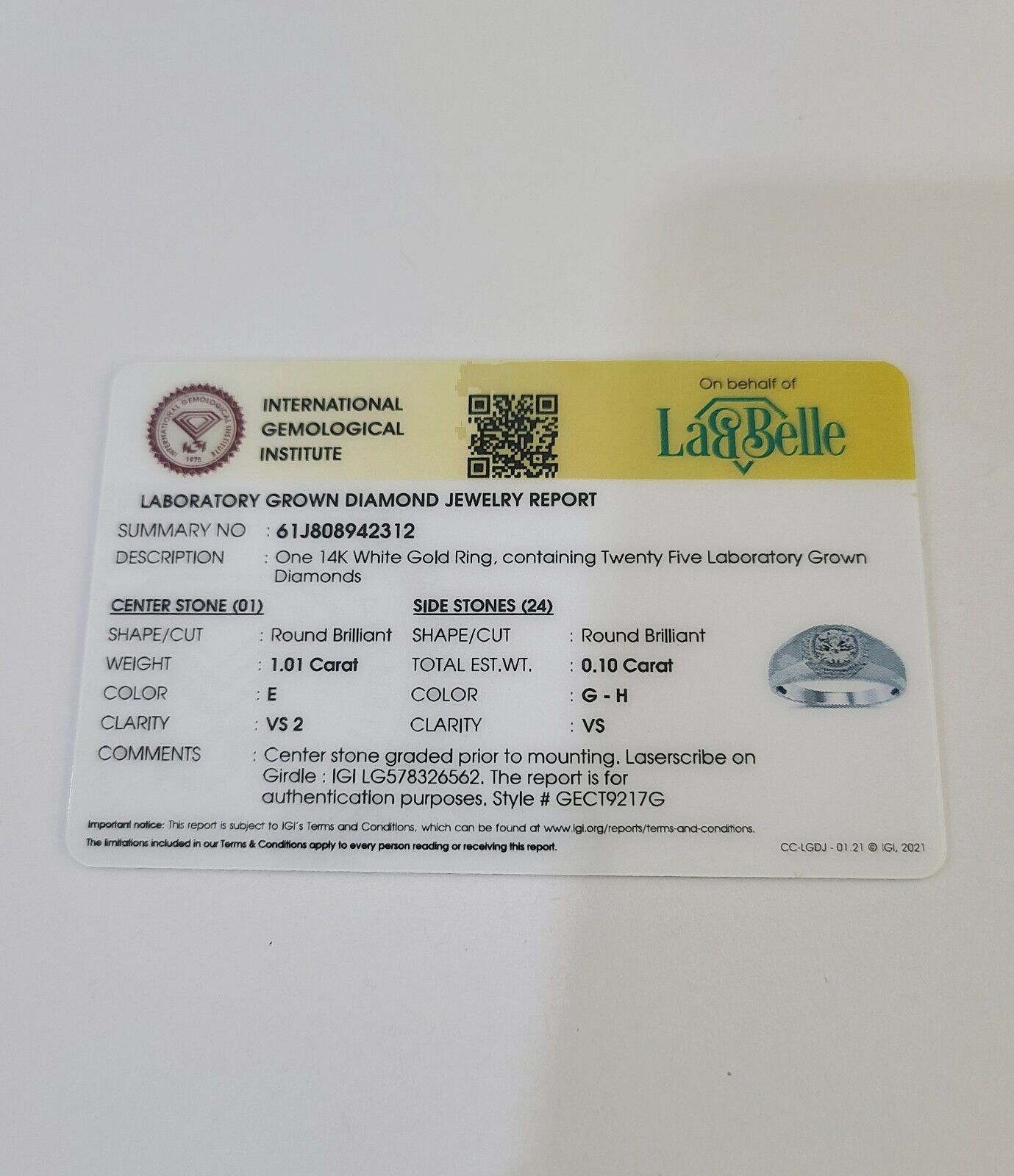 REAL 14k White Gold Diamond Ring Lab Created Wedding Engagement Mens Male - GoldenlinQ