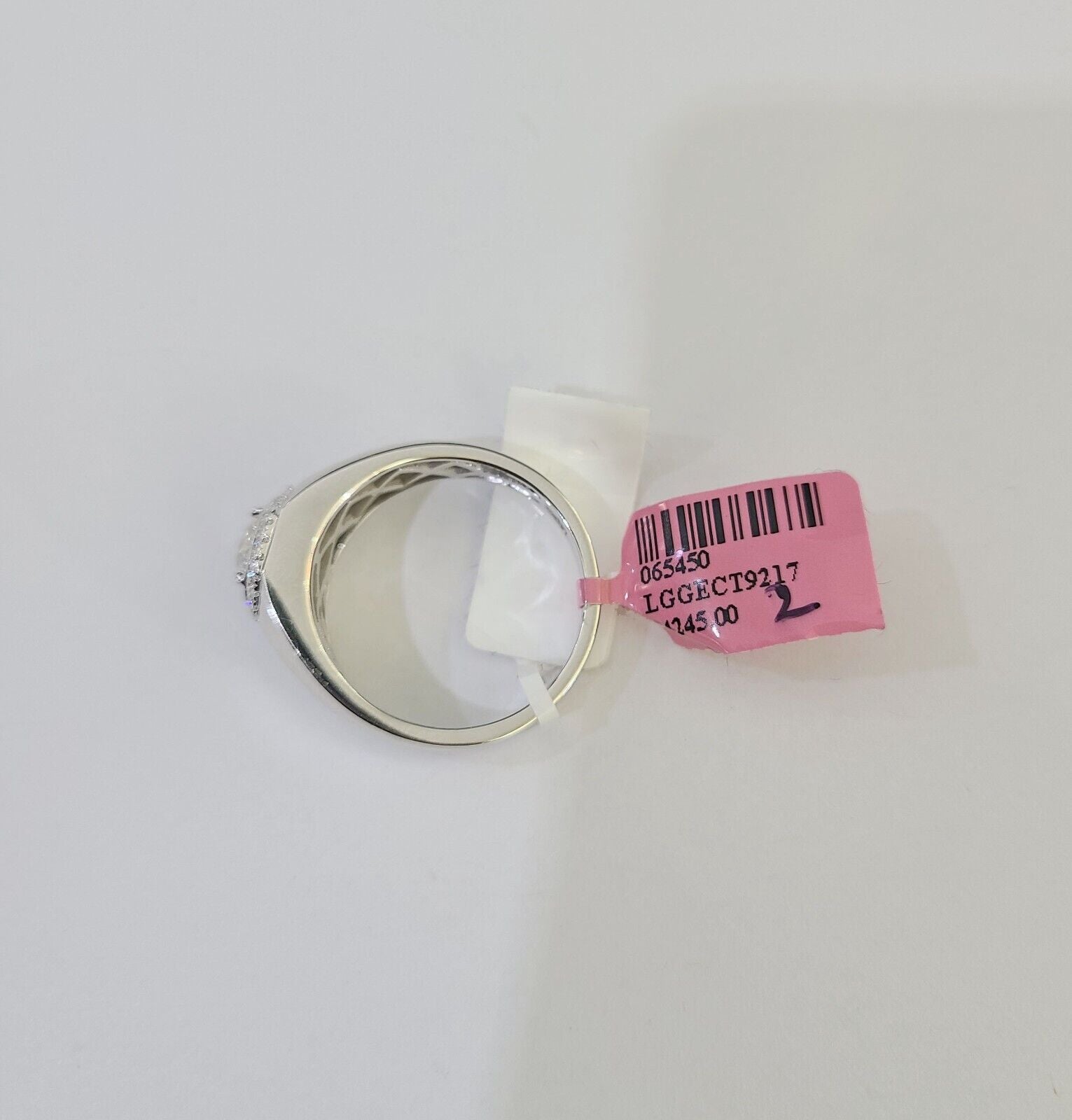 REAL 14k White Gold Diamond Ring Lab Created Wedding Engagement Mens Male - GoldenlinQ