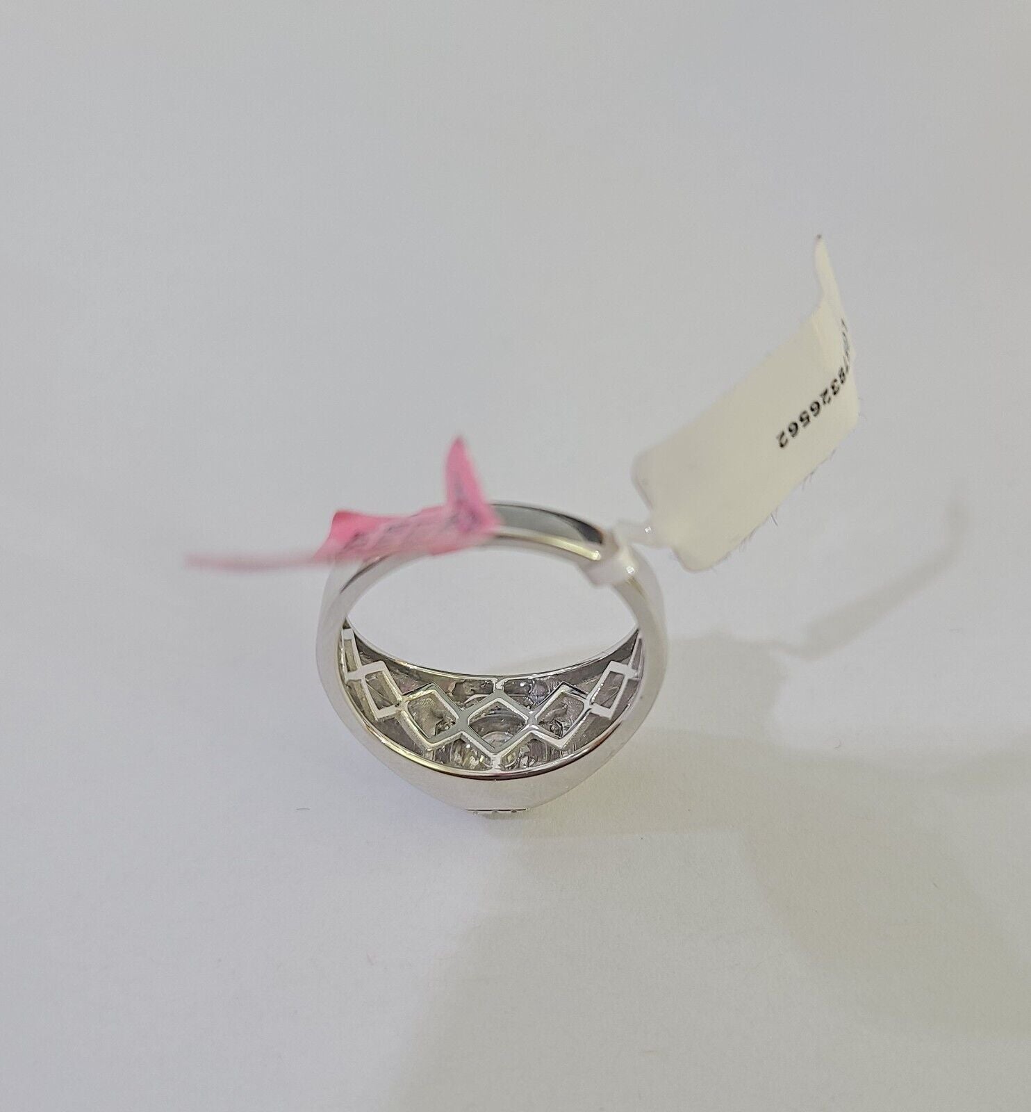 REAL 14k White Gold Diamond Ring Lab Created Wedding Engagement Mens Male - GoldenlinQ