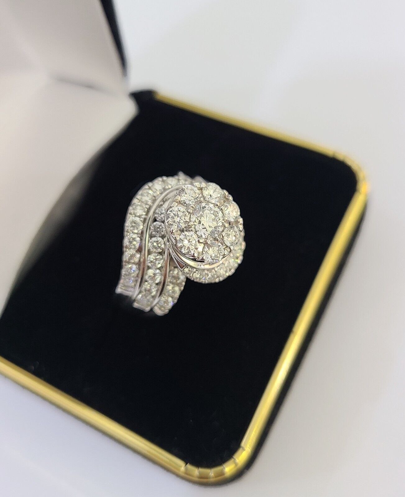 REAL 14k White Gold Diamond Ring Ladies Wedding Engagement Genuine - GoldenlinQ