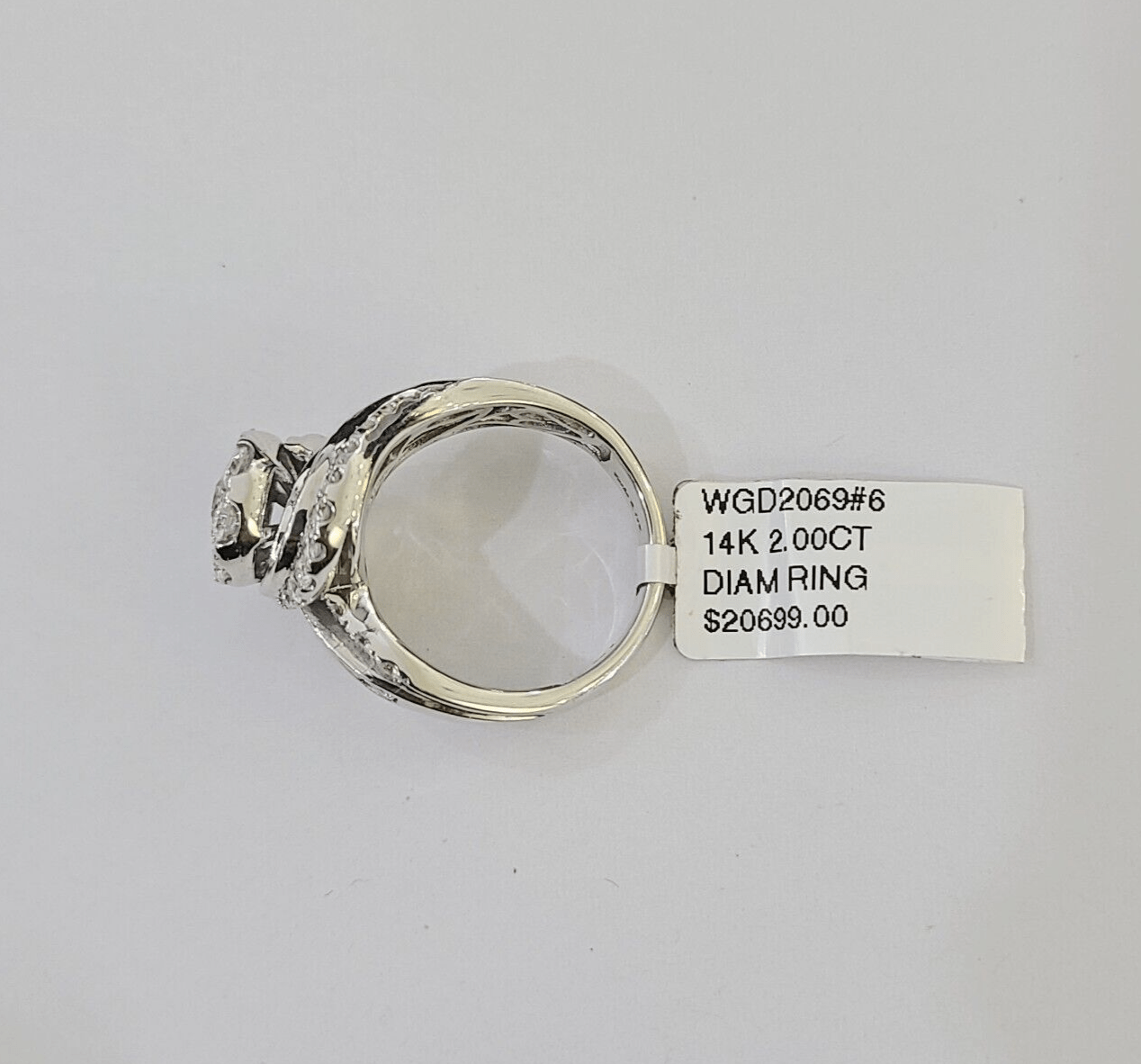 REAL 14k White Gold Diamond Ring Ladies Wedding Engagement Genuine - GoldenlinQ