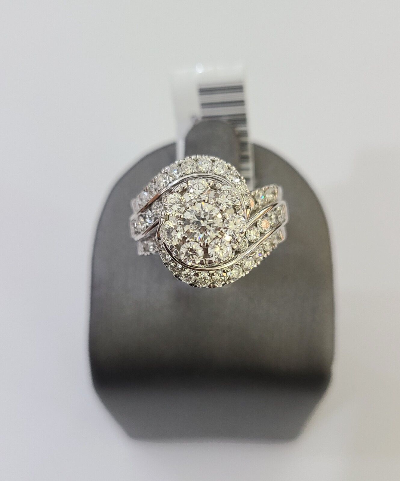 REAL 14k White Gold Diamond Ring Ladies Wedding Engagement Genuine - GoldenlinQ