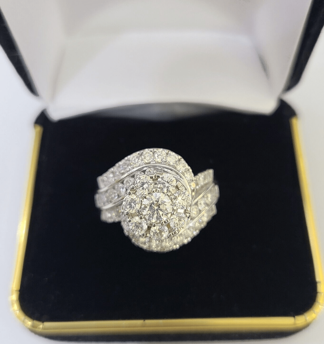 REAL 14k White Gold Diamond Ring Ladies Wedding Engagement Genuine - GoldenlinQ