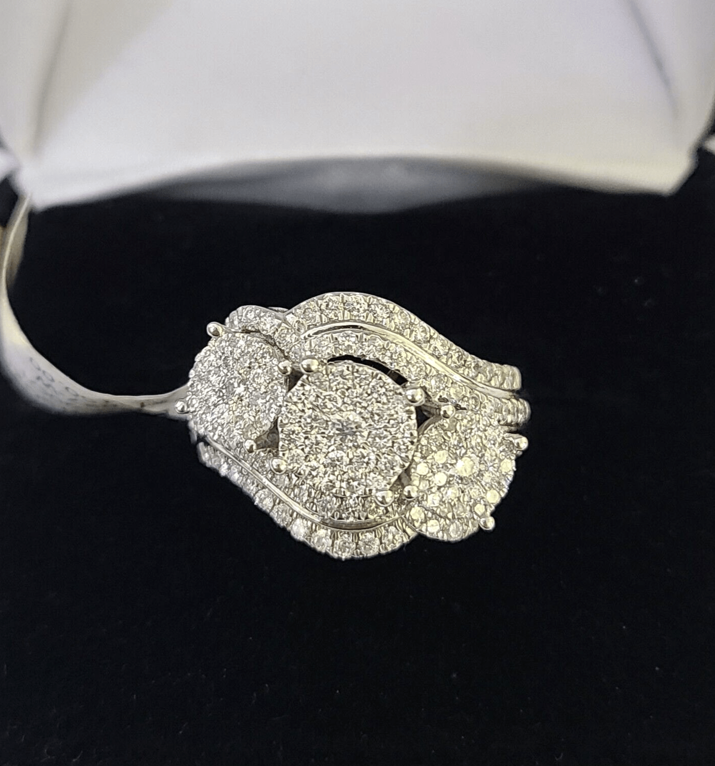 REAL 14k White Gold Diamond Ring Ladies Wedding Engagement Genuine - GoldenlinQ