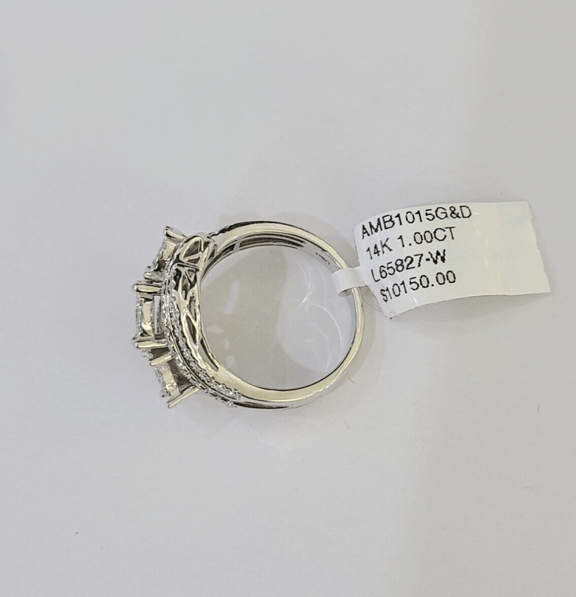 REAL 14k White Gold Diamond Ring Ladies Wedding Engagement Genuine - GoldenlinQ