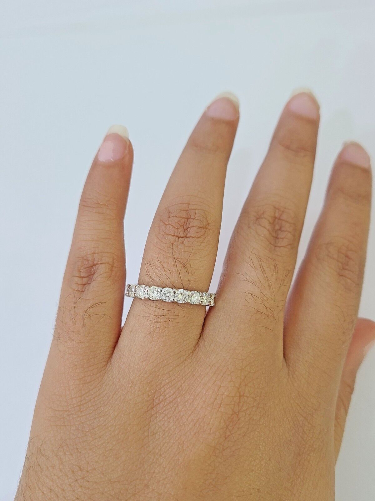 REAL 14k White Gold Diamond Ring Ladies Wedding Engagement Genuine - GoldenlinQ