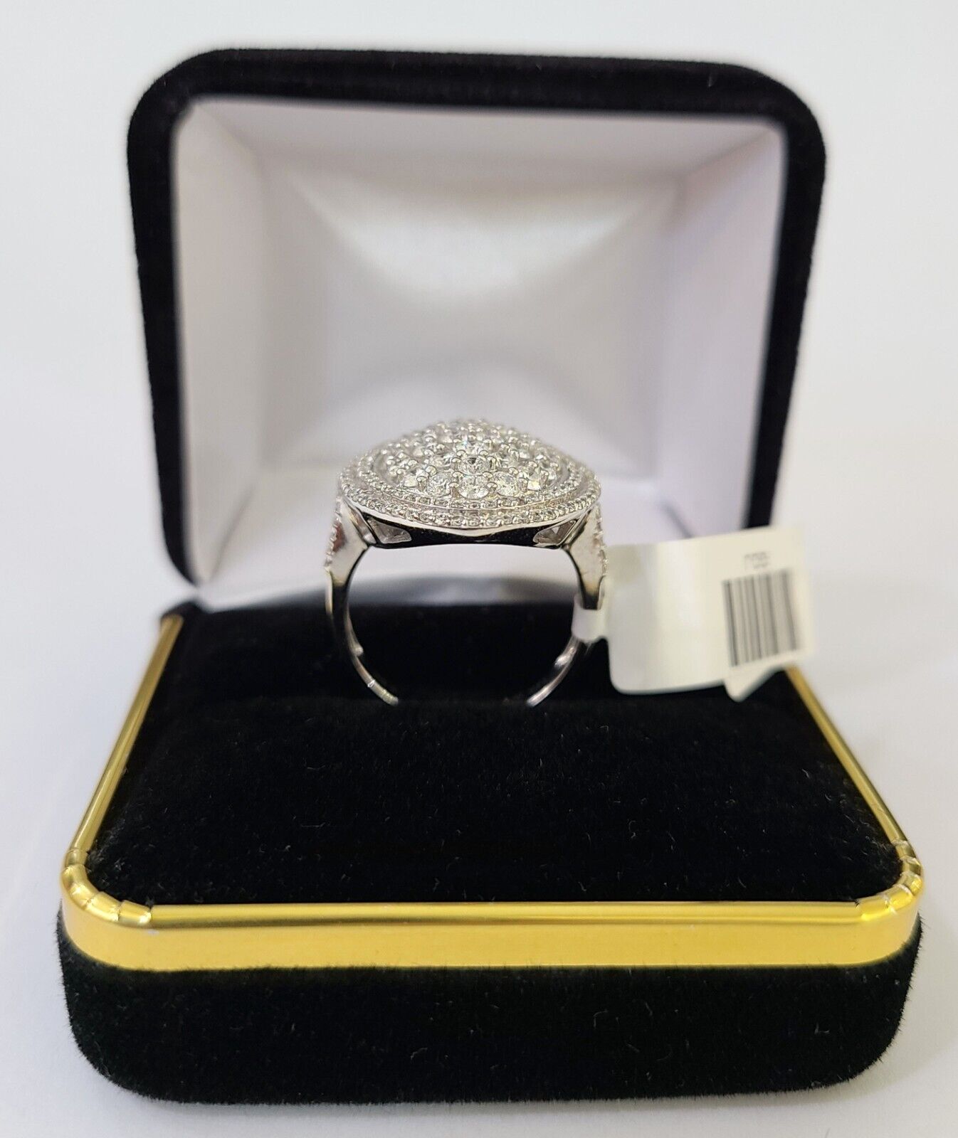 REAL 14k White Gold Diamond Ring Oval Shaped Ladies Wedding Engagement - GoldenlinQ