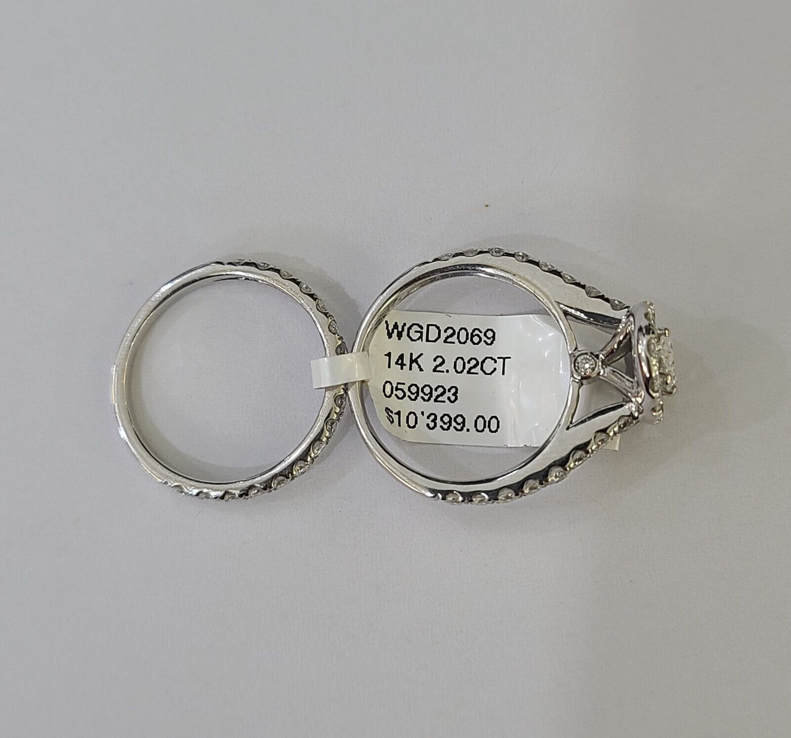 REAL 14k White Gold Diamond Ring Oval Shaped Ladies Wedding Engagement - GoldenlinQ