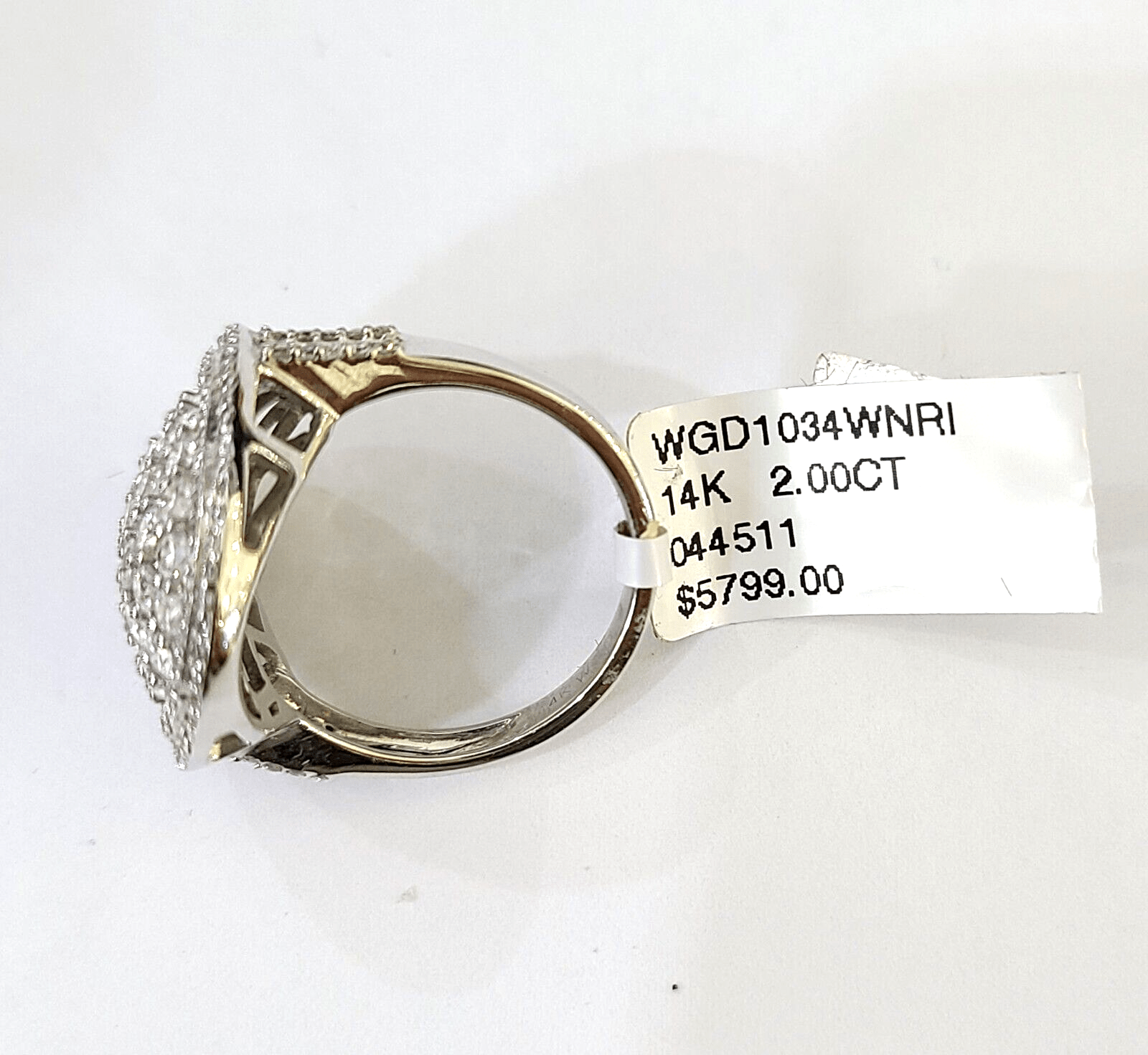 REAL 14k White Gold Diamond Ring Oval Shaped Ladies Wedding Engagement - GoldenlinQ
