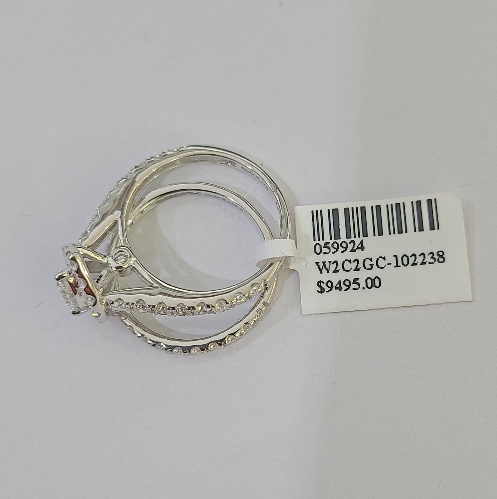 REAL 14k White Gold Diamond Ring Pear Shaped Ladies Wedding Engagement - GoldenlinQ