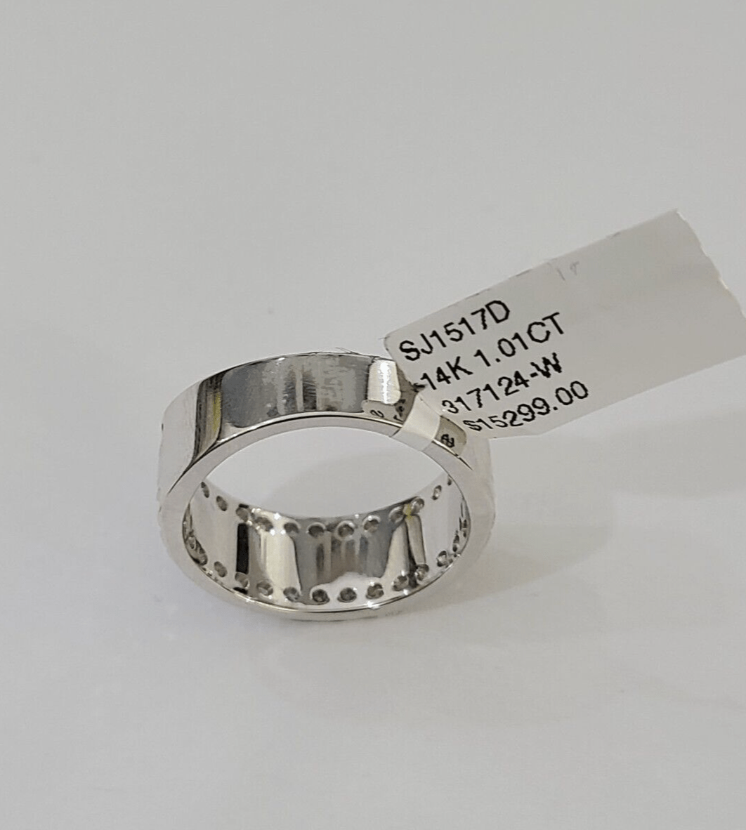 REAL 14k White Gold Diamond Ring Size 10 Wedding Casual Ring Mens - GoldenlinQ