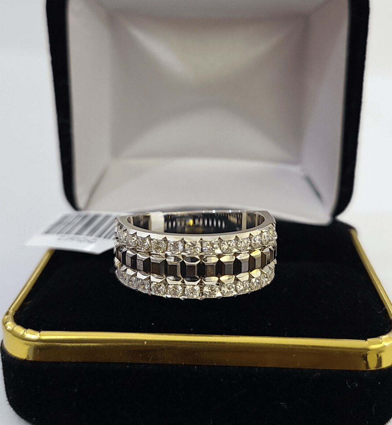 REAL 14k White Gold Diamond Ring Size 10 Wedding Casual Ring Mens - GoldenlinQ