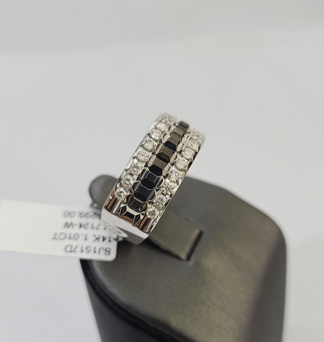 REAL 14k White Gold Diamond Ring Size 10 Wedding Casual Ring Mens - GoldenlinQ